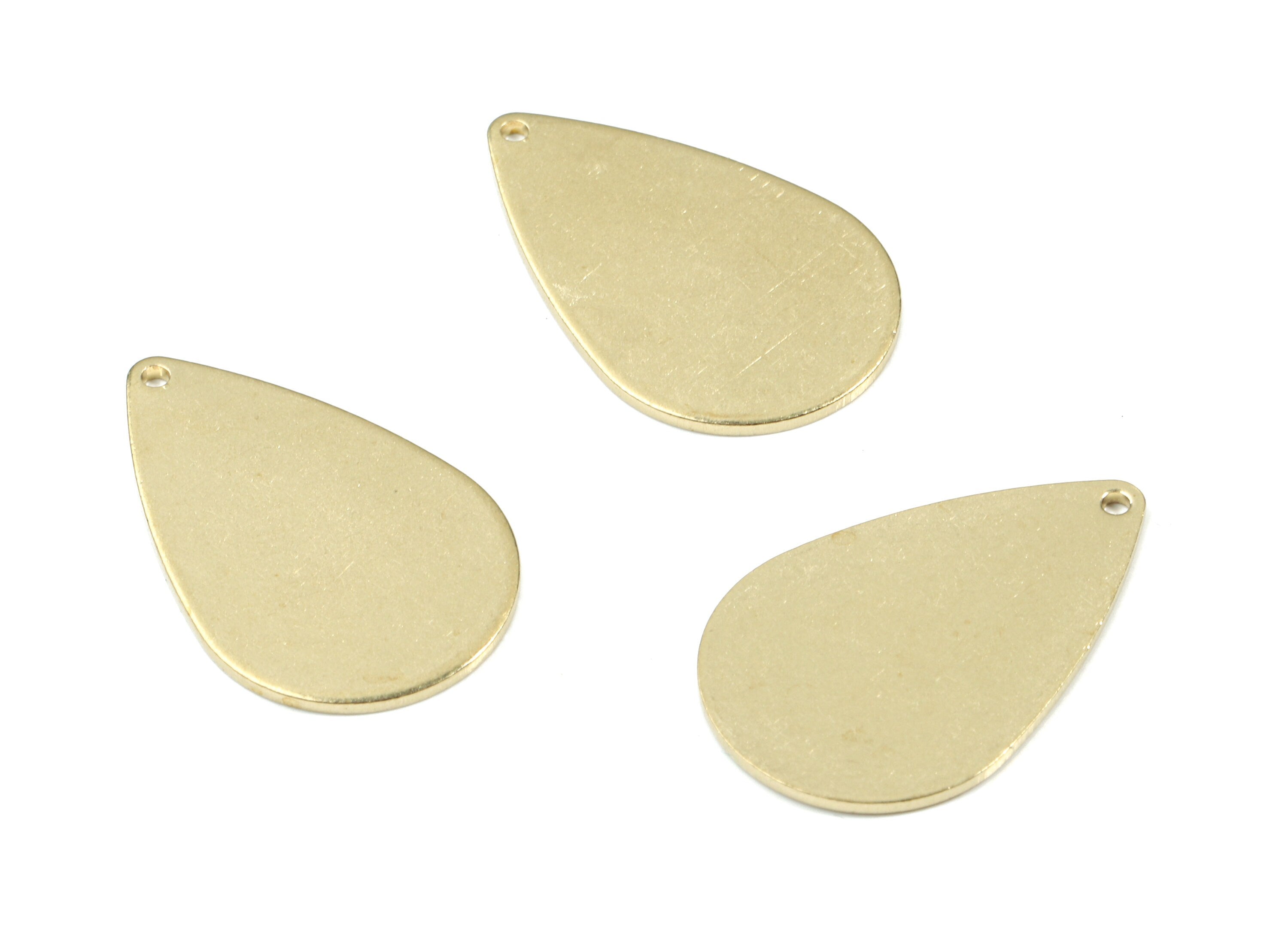 Personalized stamping blank - Brass Drop Earring Charms - Raw Brass Drop Pendant - Earring Findings - 25.82x16.5x1mm - PP3406 - DOMEDBAZAAR