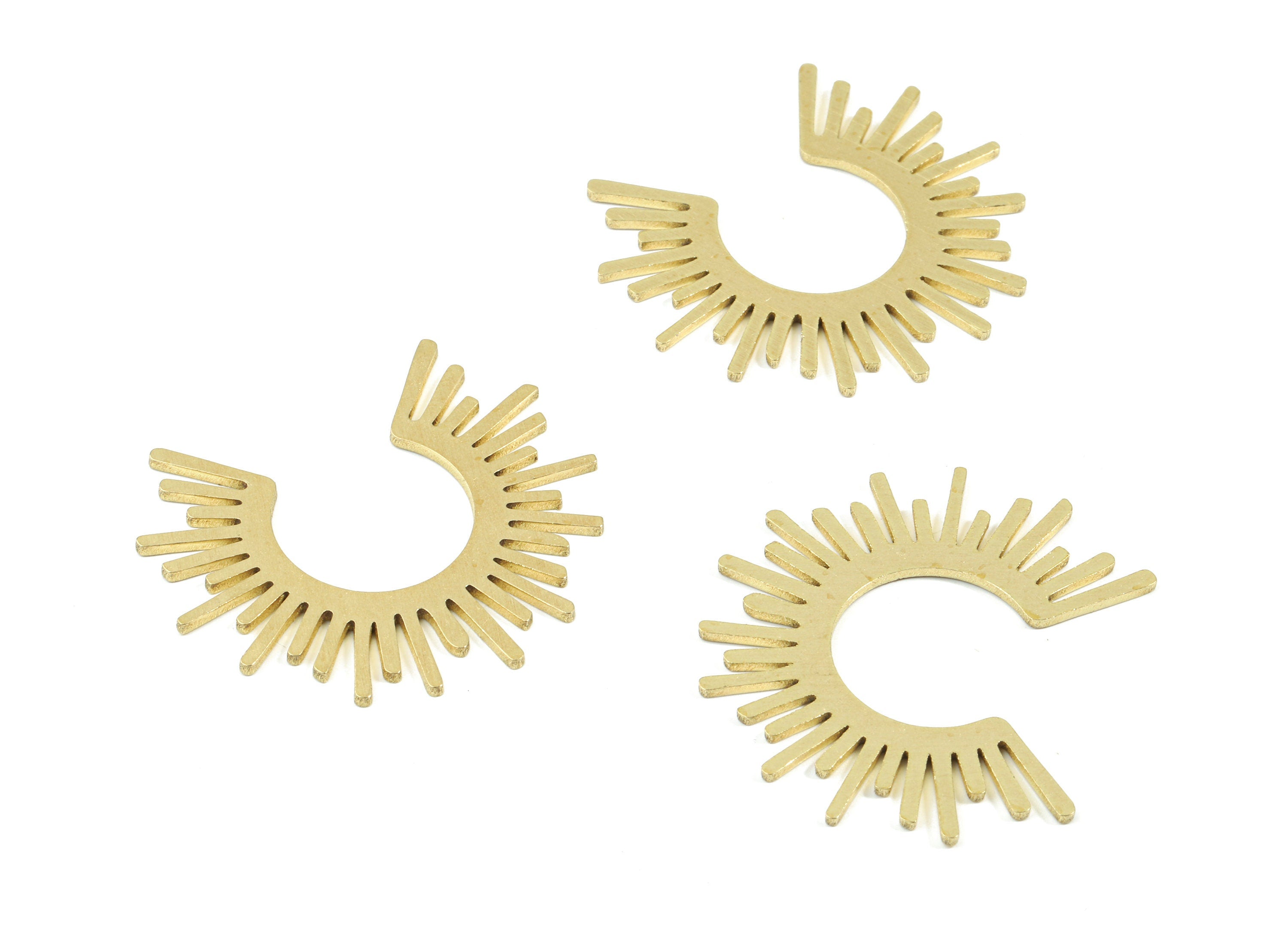 Brass Sun Figure Charms - Raw Brass Sun Figure Earring Charm - Earring Findings - Jewelry Supplies - 29.9x34.22x1.04mm - PP3413 - DOMEDBAZAAR