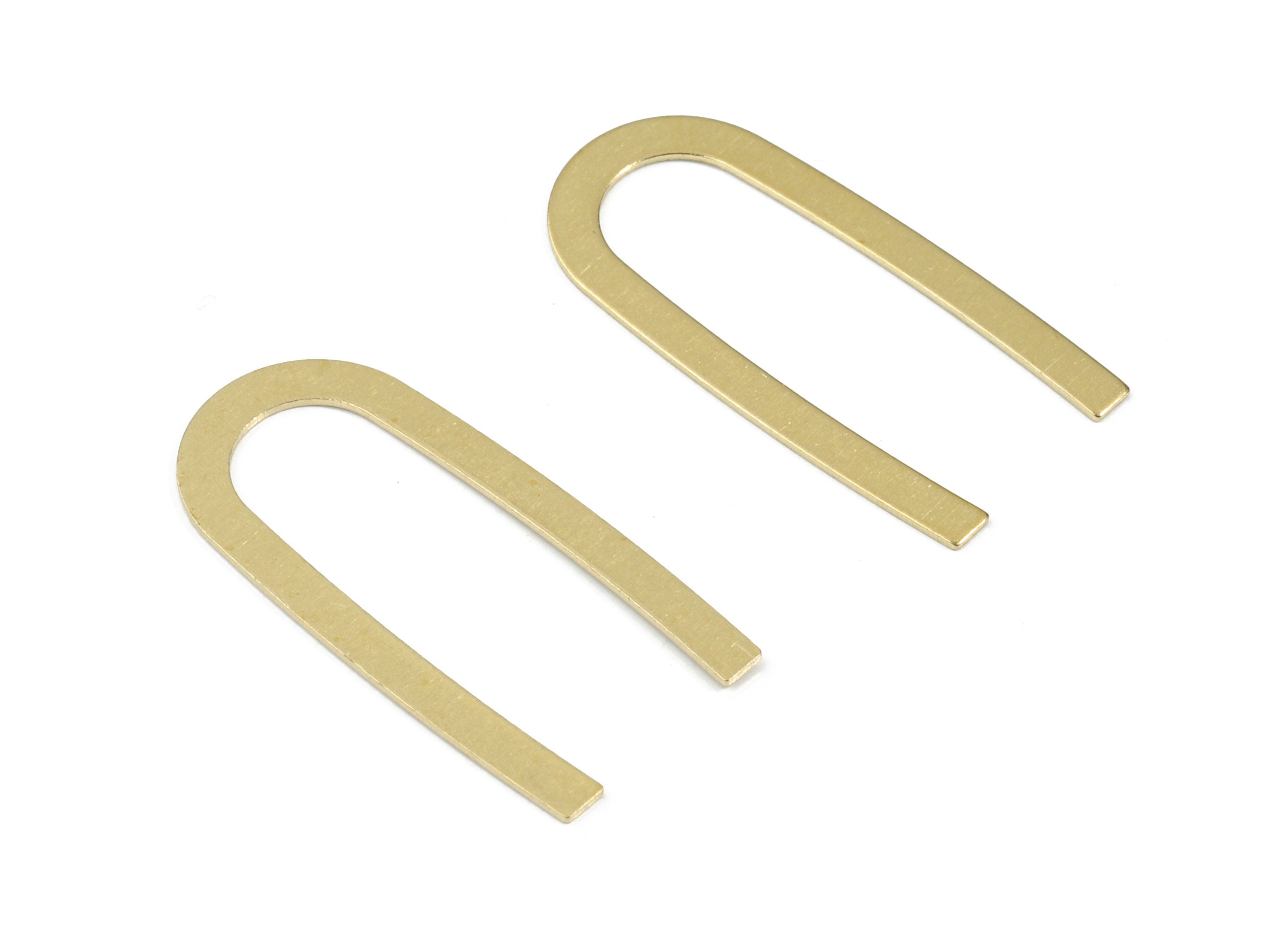 Brass Open Oval Earring Charms - Raw Brass Mini U Pendant - Earring Findings - Jewelry Supplies - 27.07x12.75x0.48mm - PP3419 - DOMEDBAZAAR