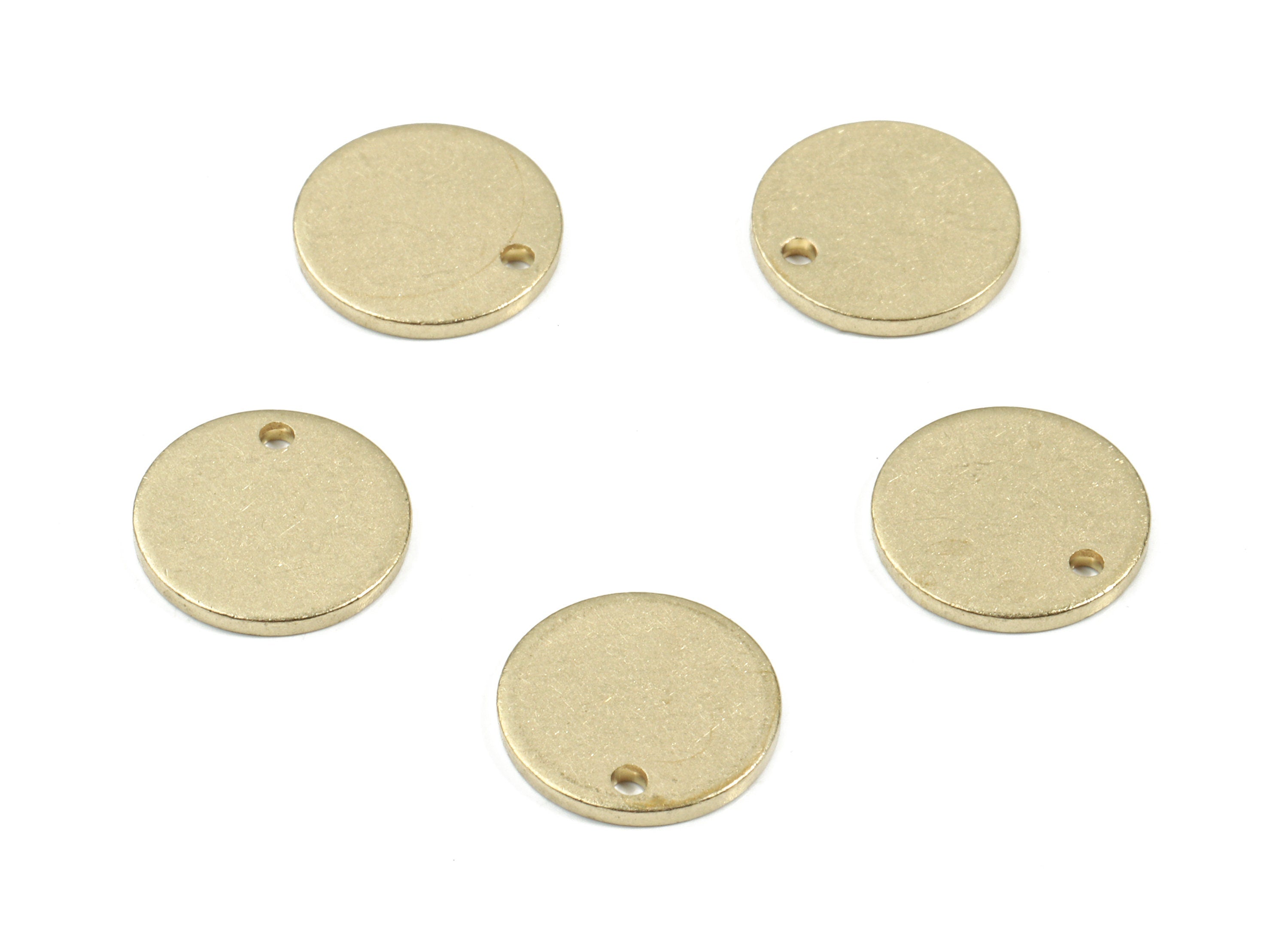 Brass Mini Round Earring Charms - Raw Brass Coin and Circle Pendant - Earring Findings - Jewelry Supplies - 11.94x11.94x1.22mm - PP3421 - DOMEDBAZAAR