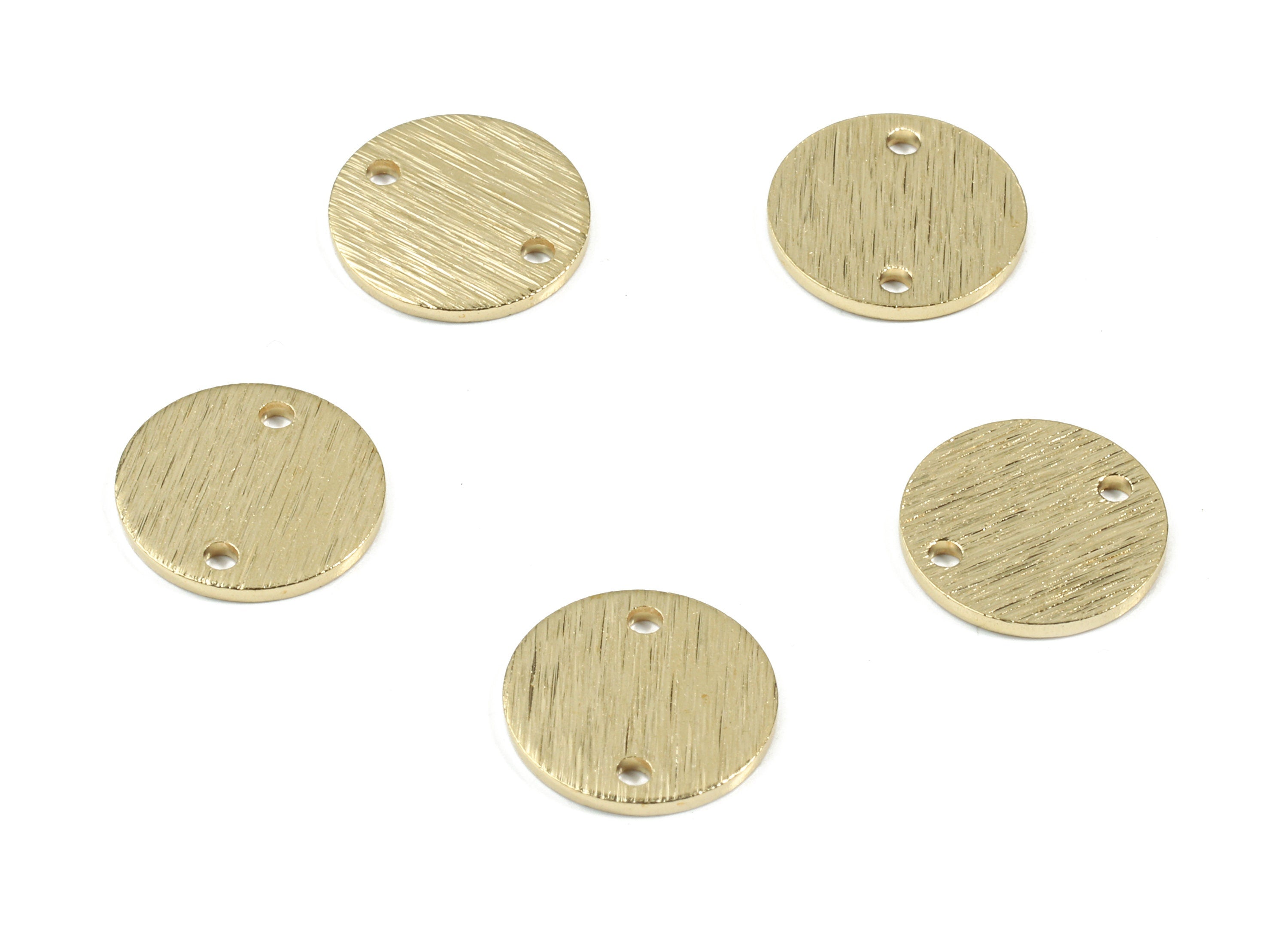 Brass Coin Connector - Raw Brass Mini Round Earring Connector - Textured Brass Circle Charm - Jewellery Supplies - 11.91x11.91x1.mm - PP3428 - DOMEDBAZAAR