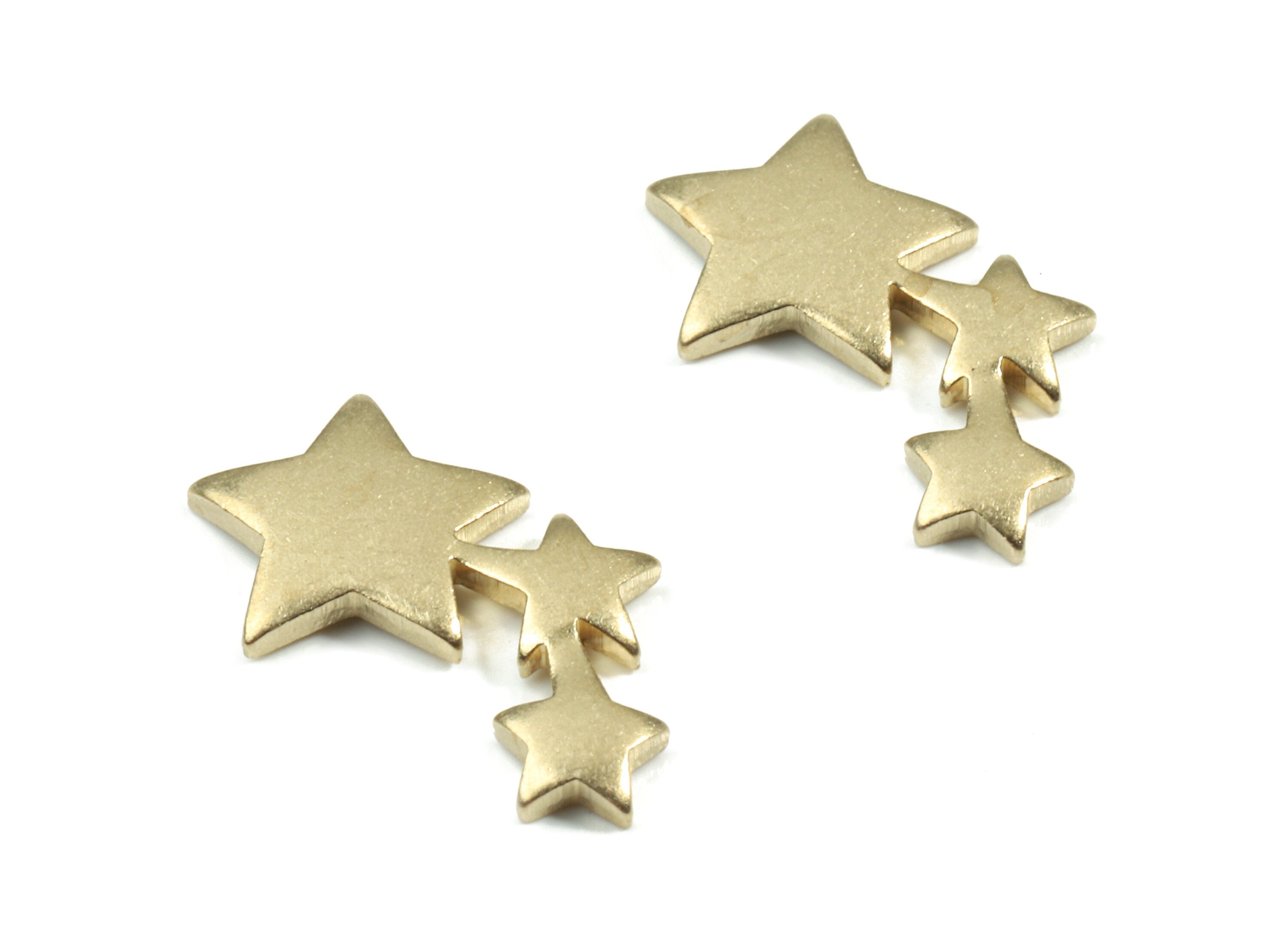 Brass Mini Star Figure - Raw Brass Star Figure For Earring - Wallart Decoration - Jewelry Making - 12.87x7.22x1.22mm - PP3459 - DOMEDBAZAAR