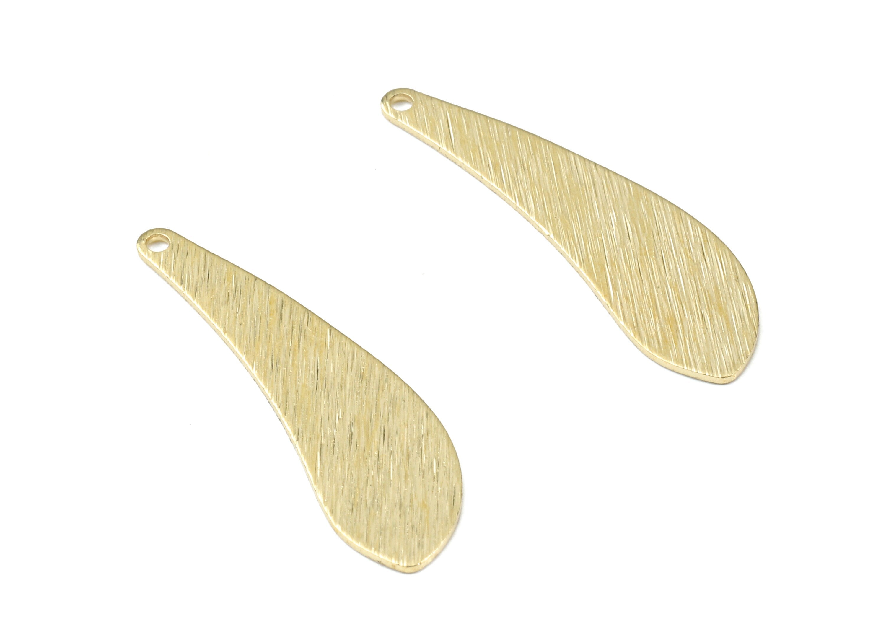 Brass Tie Earring Charms - Raw Brass Textured Tie Pendant - Earring Findings - Jewelry Supplies - 31.25x9.16x0.74mm - PP3451 - DOMEDBAZAAR