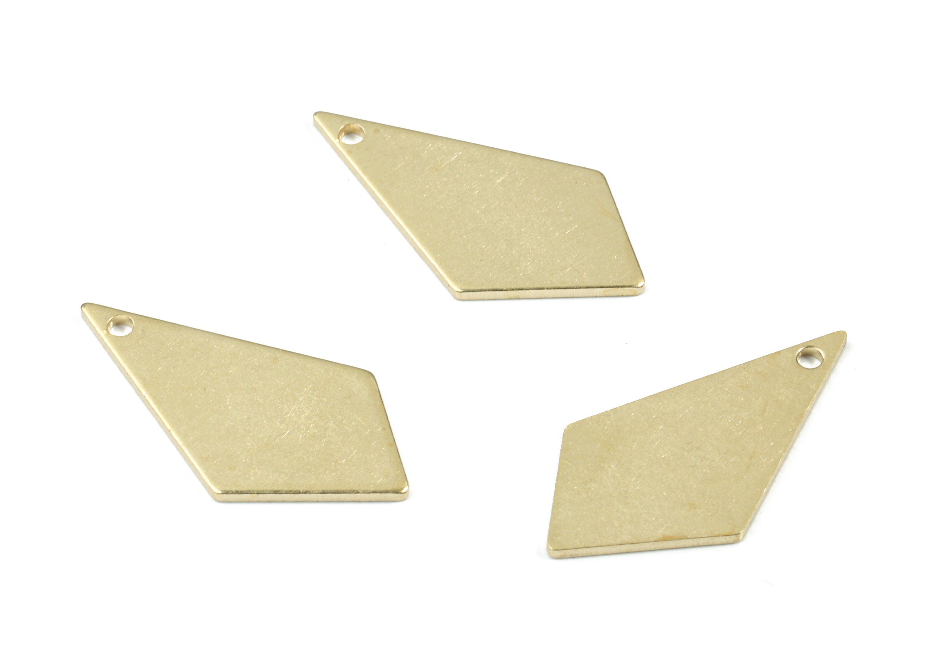 Personalized stamping blank - Brass Deltoid Earring Charms - Raw Brass Deltoid Pendant - Earring Findings - 20.37x10.49x0.78mm - PP3483 - DOMEDBAZAAR