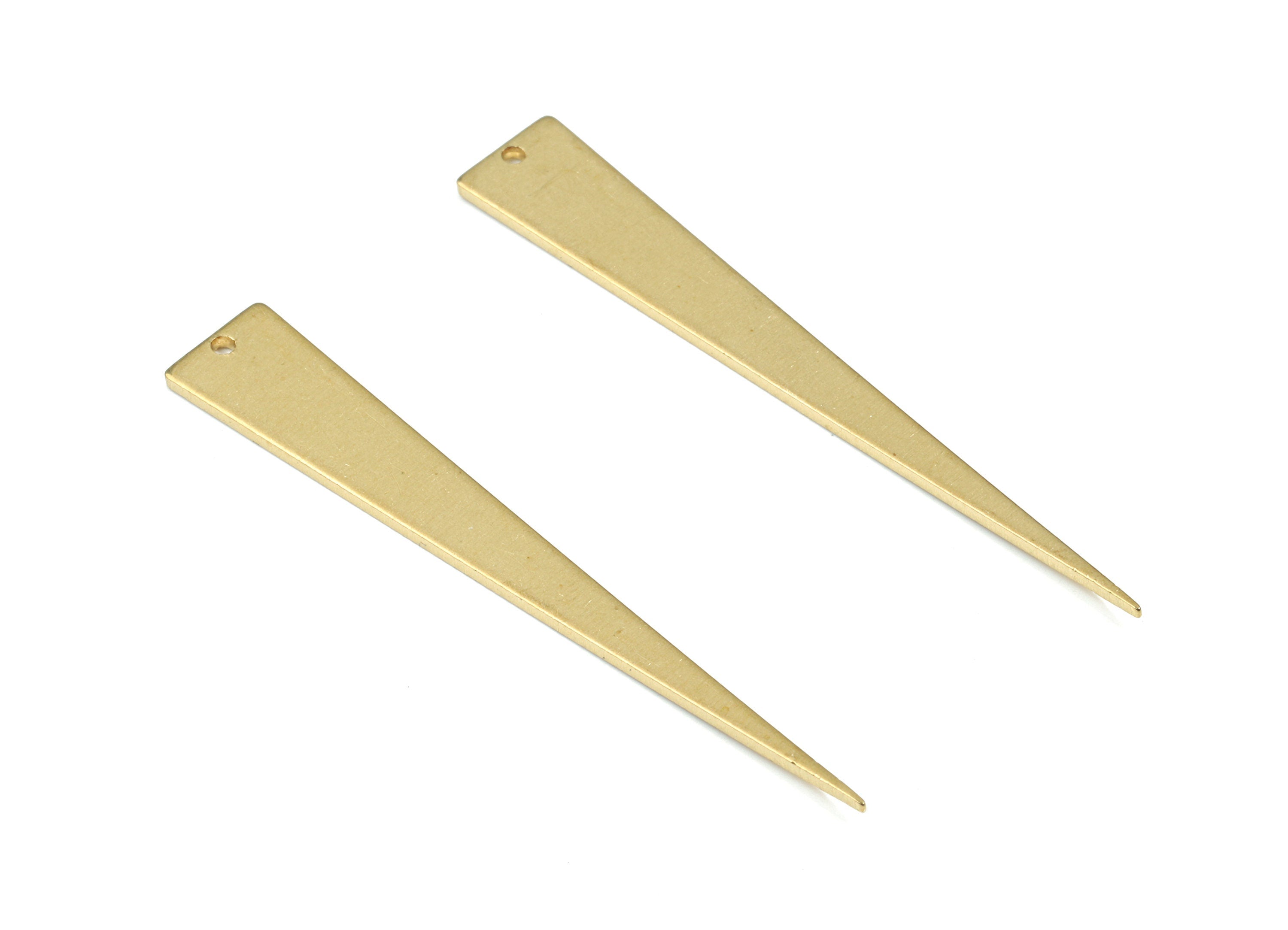 Brass Acute Triangle Charms - Raw Brass Long Triangle Earring - Earring Findings - Jewelry Supplies - 50.83x7.99x1mm - PP3484 - DOMEDBAZAAR