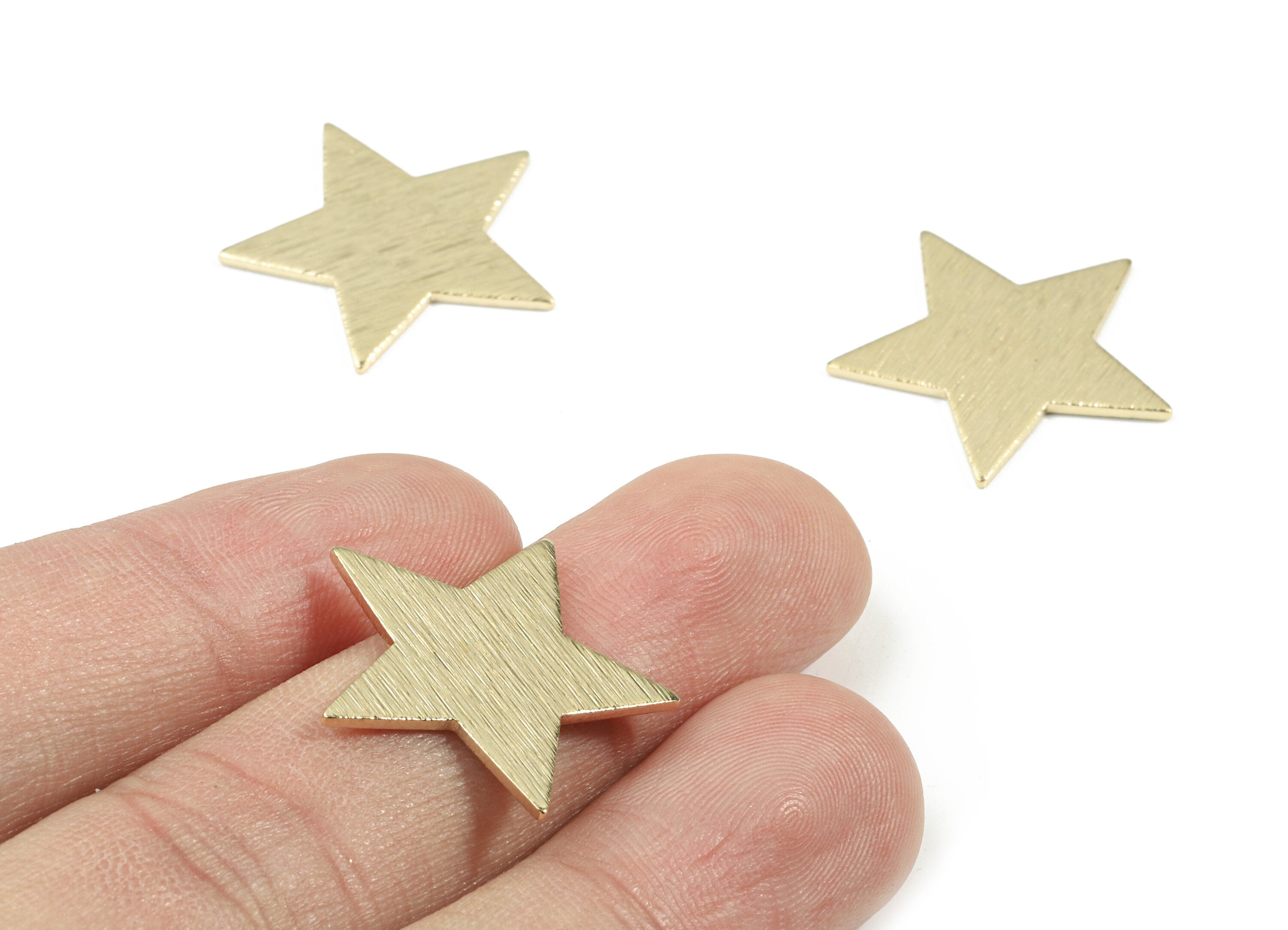 Brass Star Blank - Raw Brass Star Stamping Blank - Textured Brass Blank - Jewelry Supplies - 21.69x21.69x0.98mm - PP3482 - DOMEDBAZAAR