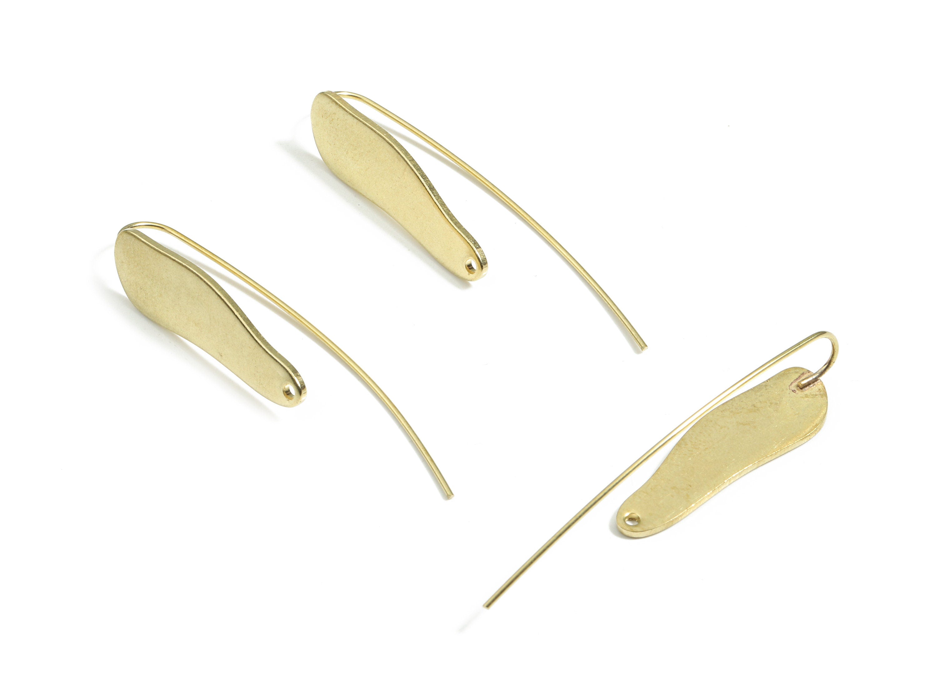 Brass Drop Earring Wire - Raw Brass Drop Earring Hook - Earring Hook - Jewelry Supplies - 43.3x8x1mm - PP3500 - DOMEDBAZAAR