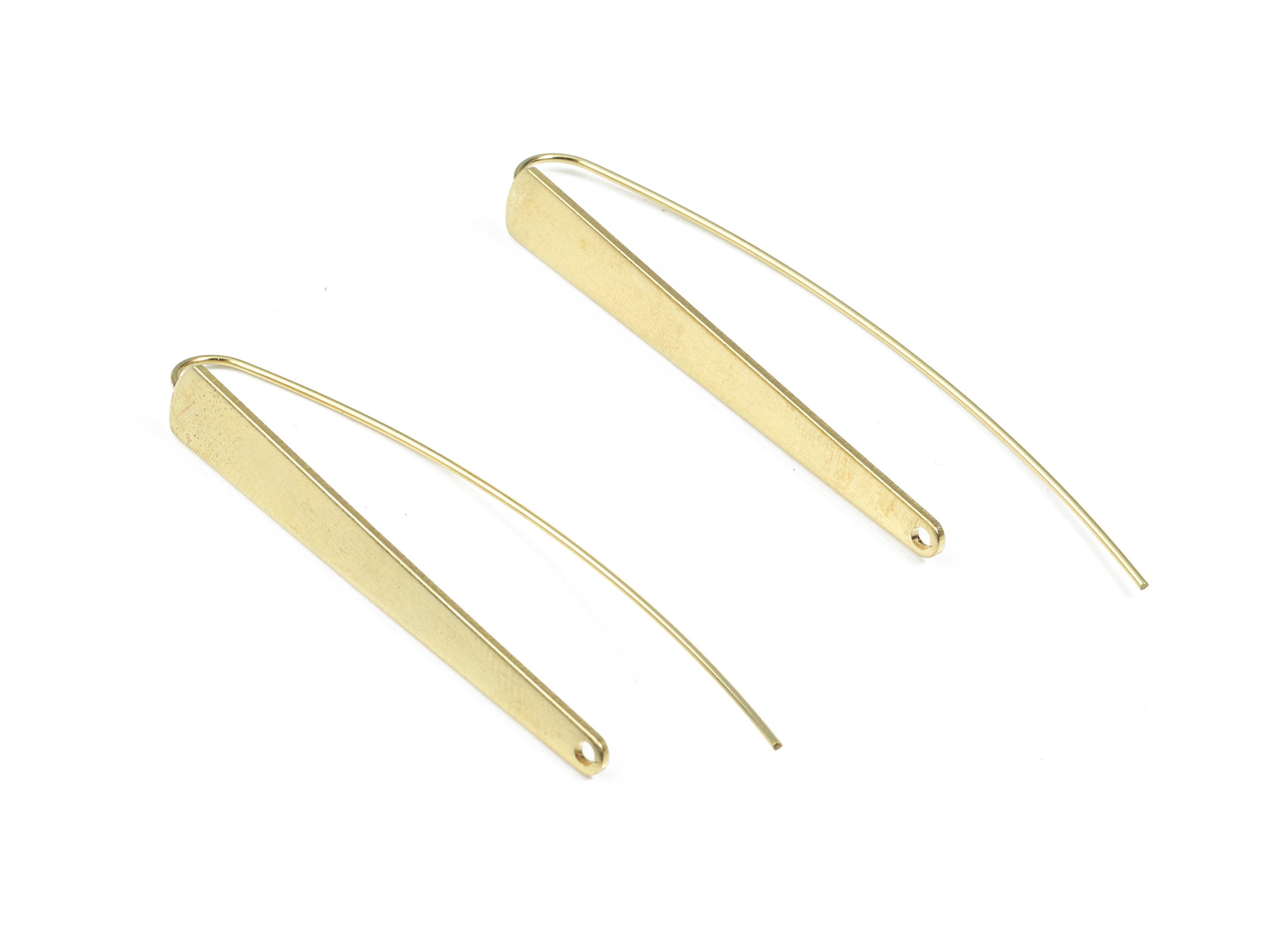 Brass Strip Shape Earring Wire - Raw Brass Strip Shape Earring Hook - Earring Hook - Jewelry Supplies - 55x5.78x0.81mm - PP3503 - DOMEDBAZAAR