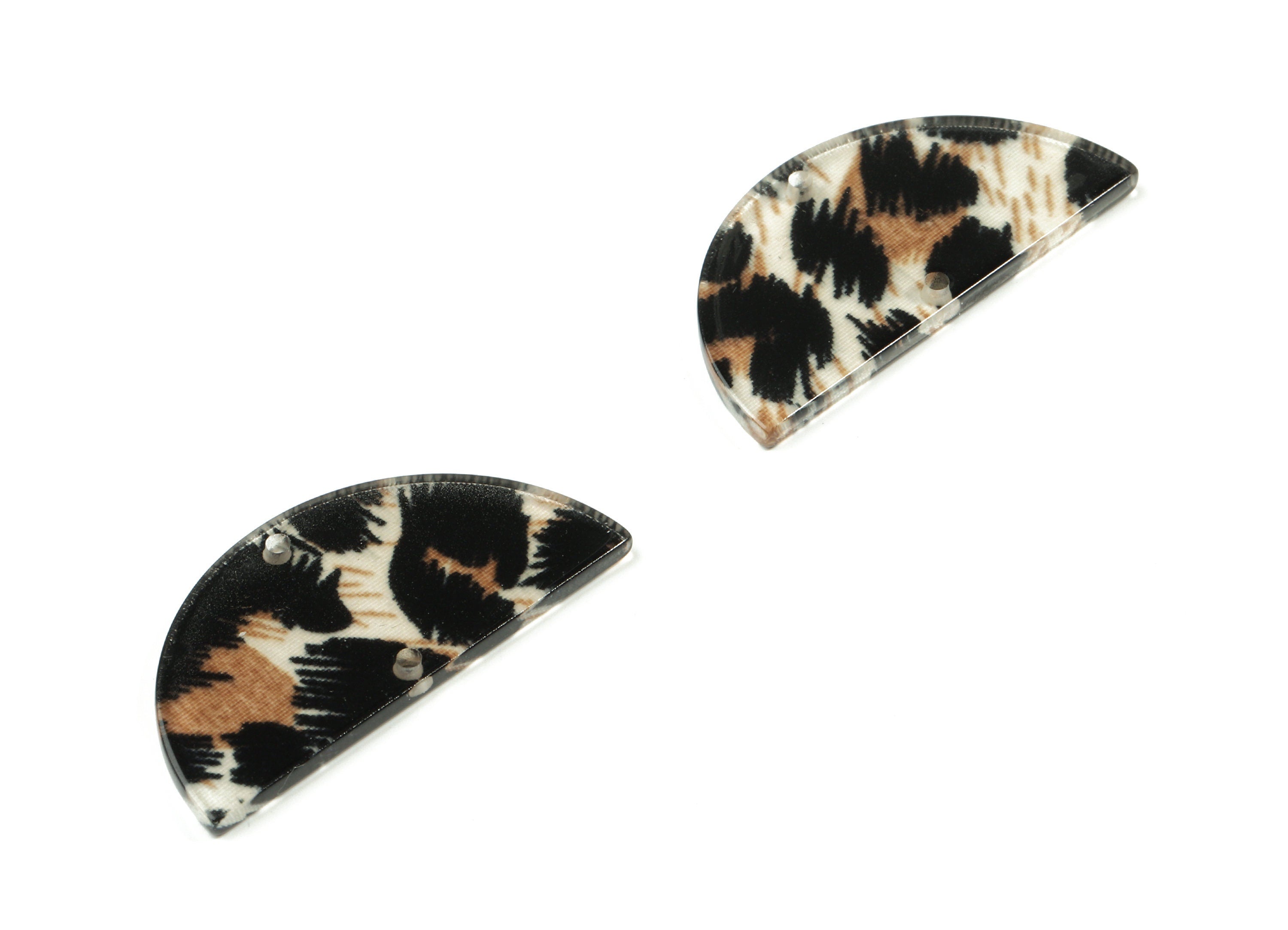 Acetate Semicircle Connectors - 2 Holes - Half Moon Earrings - Earring Findings - Color Code:A266 - 37.2x18.55x2.4mm - AC1794-A266 - DOMEDBAZAAR