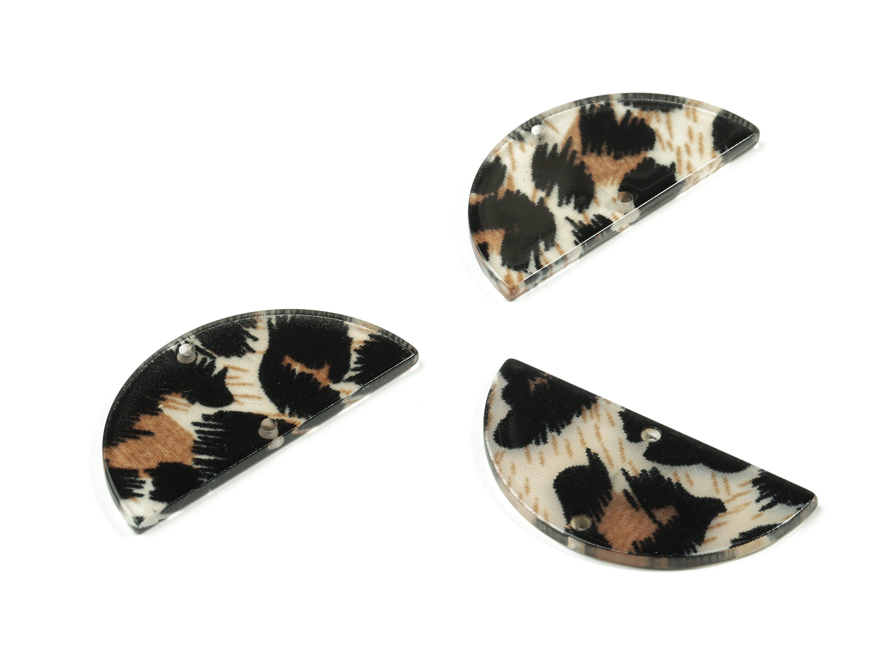Acetate Semicircle Connectors - 2 Holes - Half Moon Earrings - Earring Findings - Color Code:A266 - 37.2x18.55x2.4mm - AC1794-A266 - DOMEDBAZAAR