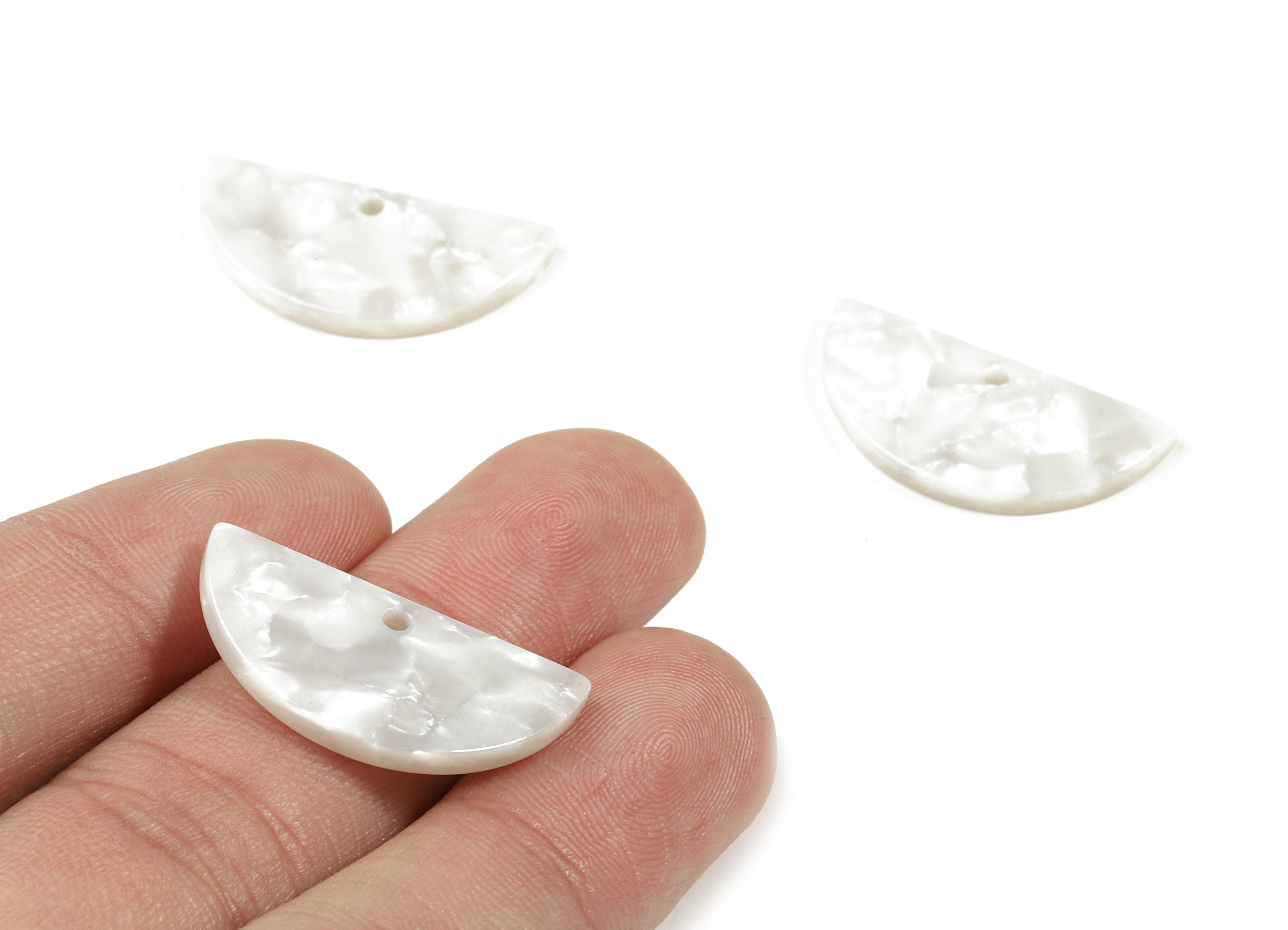 Acetate Semi Circle Earring Charm - Half Moon Pendant - Earring  Findings - Jewelry Supplies - Color Code:A12 - 27x13.43x2.41mm - AC1826-A12 - DOMEDBAZAAR