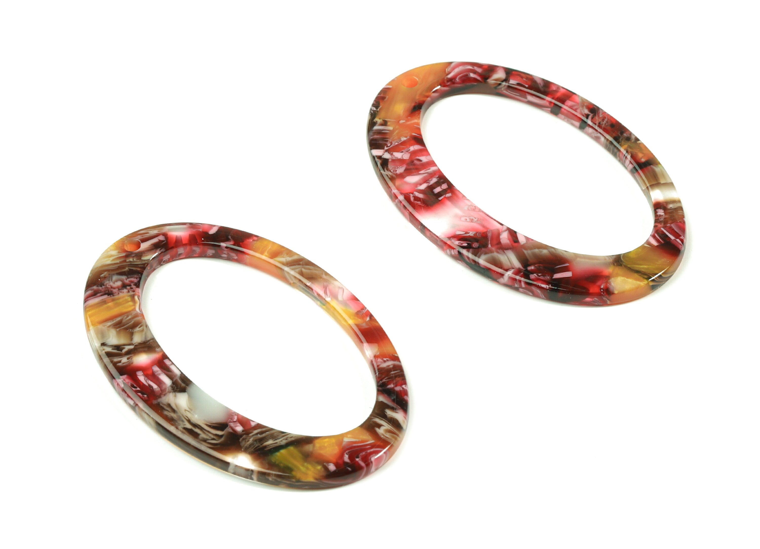 Acetate Oval Charms - Oval Earrings and Pendant - Earring Findings - Jewelry Supplies - Color Code: A373 - 45.15x29.2x2.59mm - AC1652-A373 - DOMEDBAZAAR