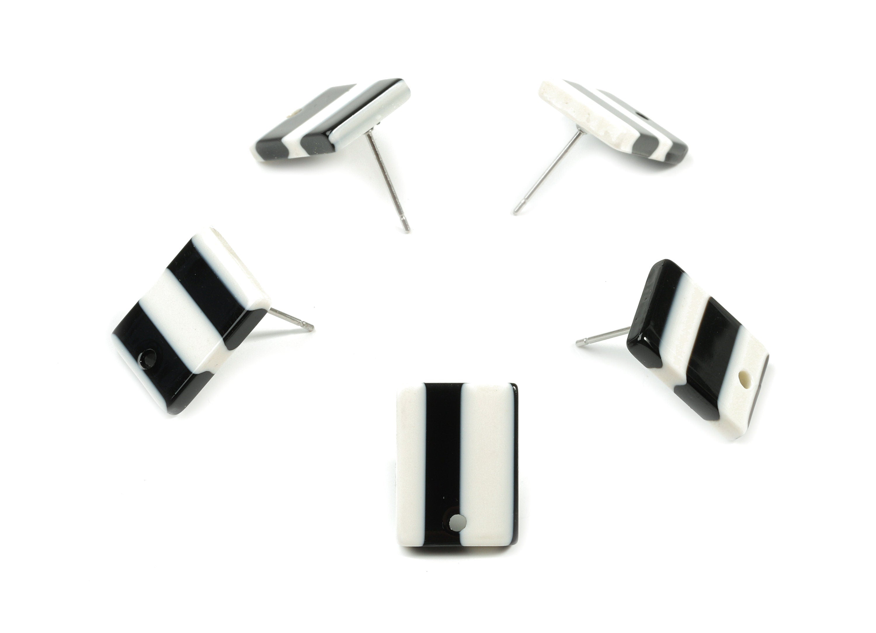Acetate Rectangle Earring Stud - Rectangle Earring Post - Surgical Stud - Jewelry Supplies - Color Code: A64 - 15.5x11.7x2.69mm - AC1663-A64 - DOMEDBAZAAR