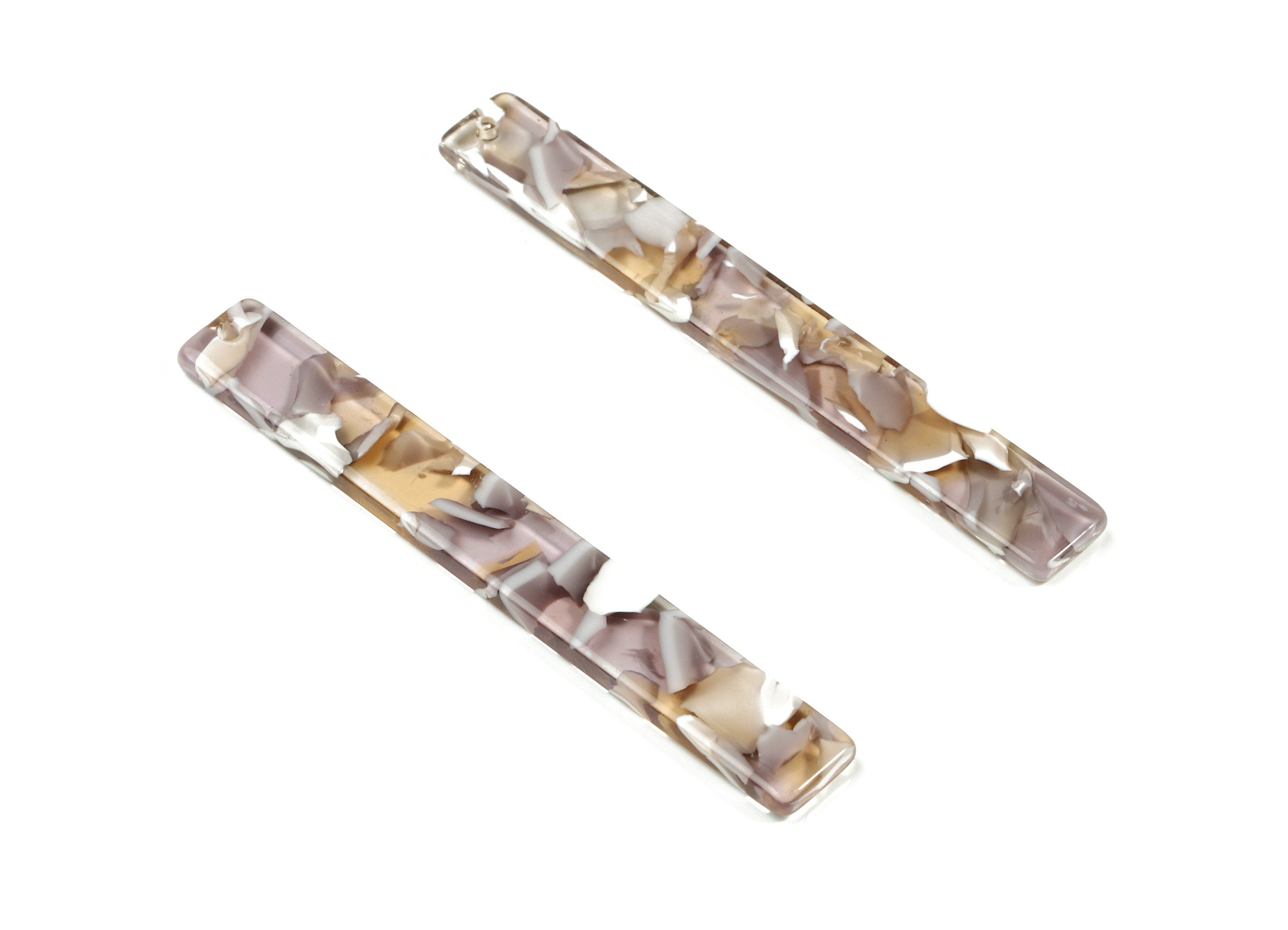Acetate Long Stick Earring Charms - Long Rectangle Pendant - Jewelry Supplys - Color Code: A450 - 59.85x7.78x2.51mm - AC1049-A450 - DOMEDBAZAAR