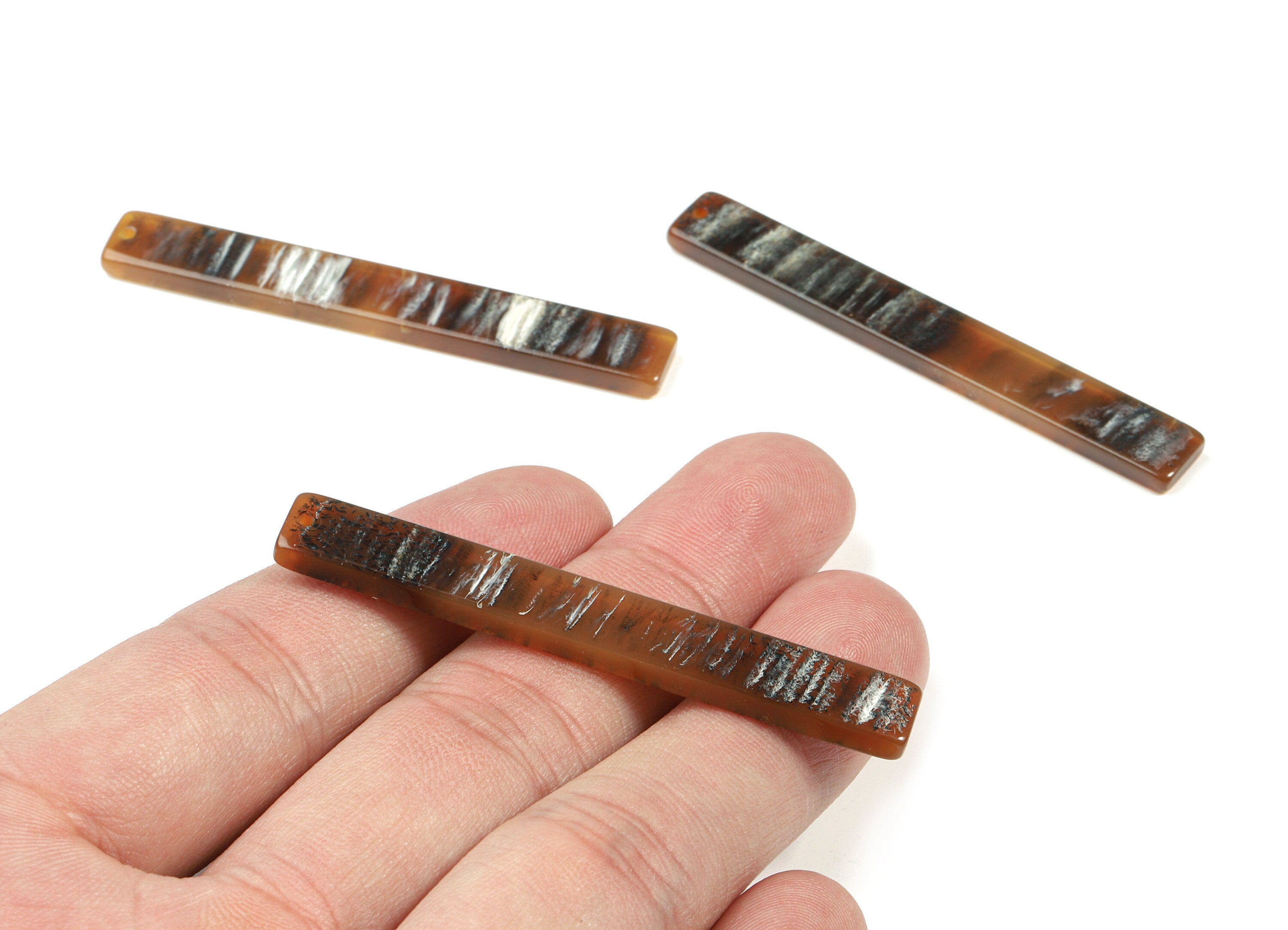 Acrylic Long Stick Earring Charms - Long Rectangle Pendant - Jewelry Supplies  - Color Code: A448 - 59.92x7.8x3.09mm - AC1049-A448 - DOMEDBAZAAR