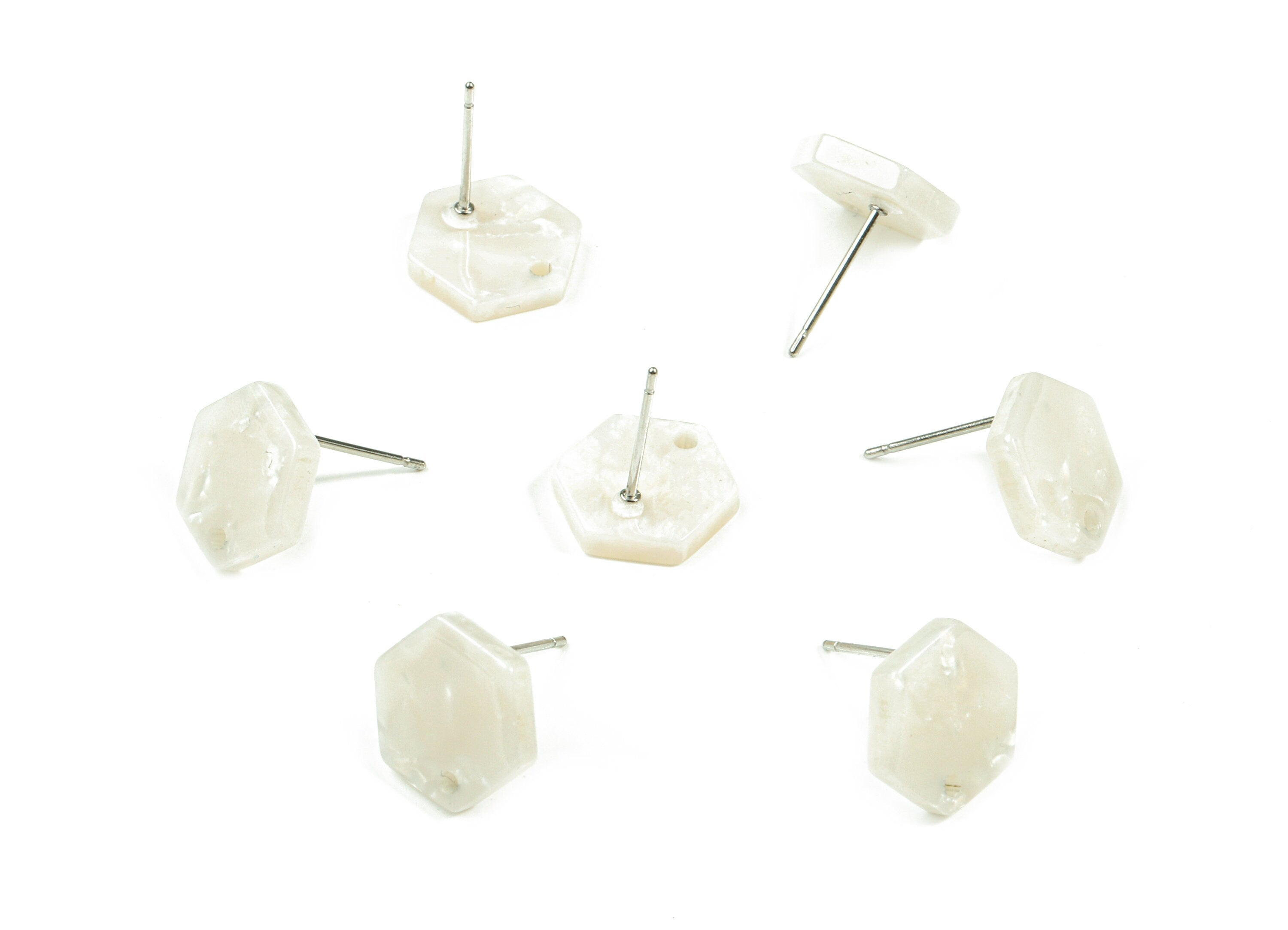 Acetate Hexagon Earring Stud - Hexagon Earring Post - Surgical Stud - Jewelry Supplies - Color Code: A12 - 10.89x10.89x2.5mm - AC1633-A12 - DOMEDBAZAAR