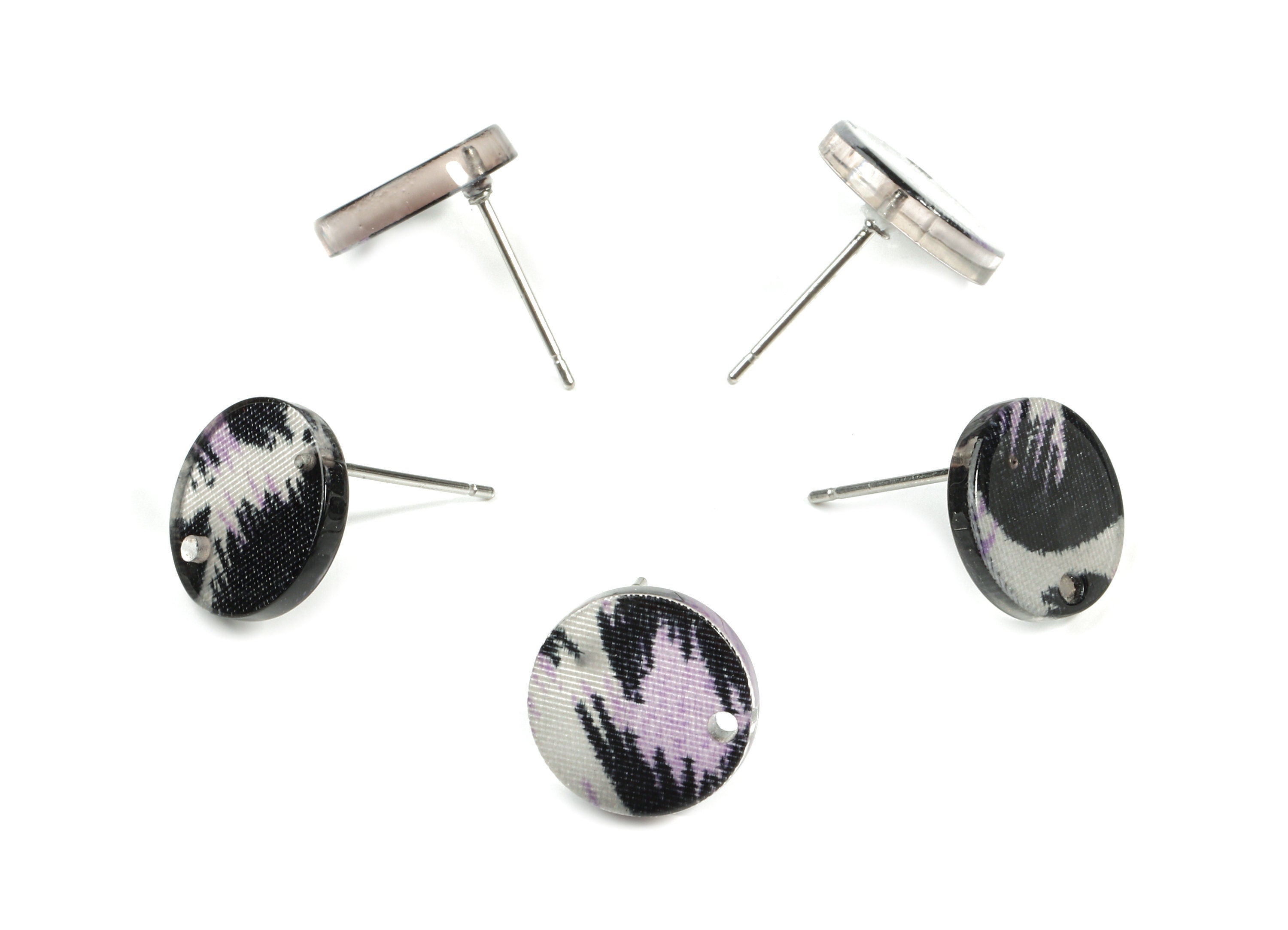 Acetate Round Earring Stud - Round Earring Post - Surgical Stud - Jewelry Supplies - Color Code: A296 - 11.68x11.68x2.22mm - AC1139-A296 - DOMEDBAZAAR