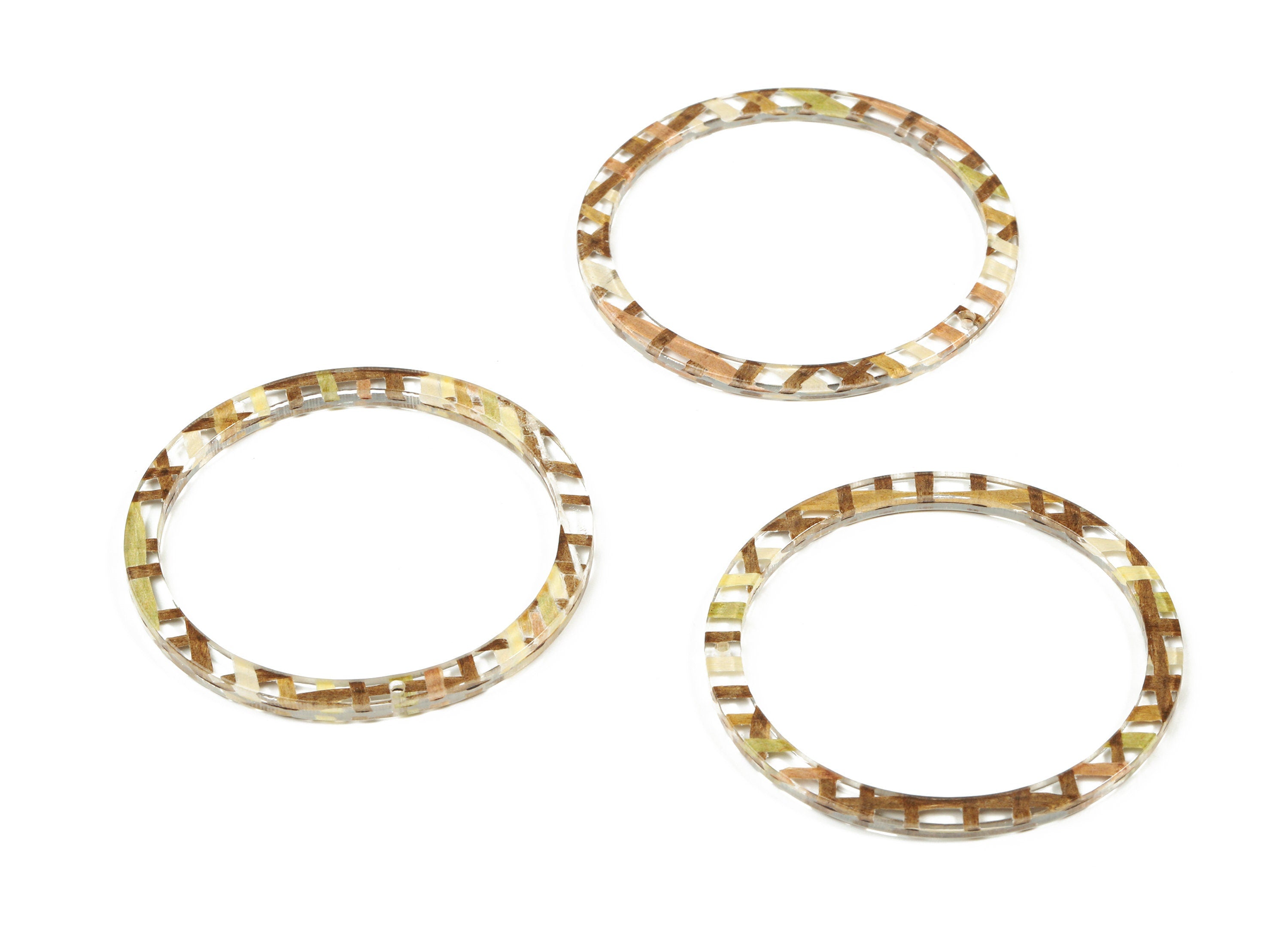 Acrylic Earring Hoop - Circle Earrings Charms and Pendant - Jewelry Supplies - Color Code: A455 - 44.59x44.59x2.08mm - AC1126-A455 - DOMEDBAZAAR