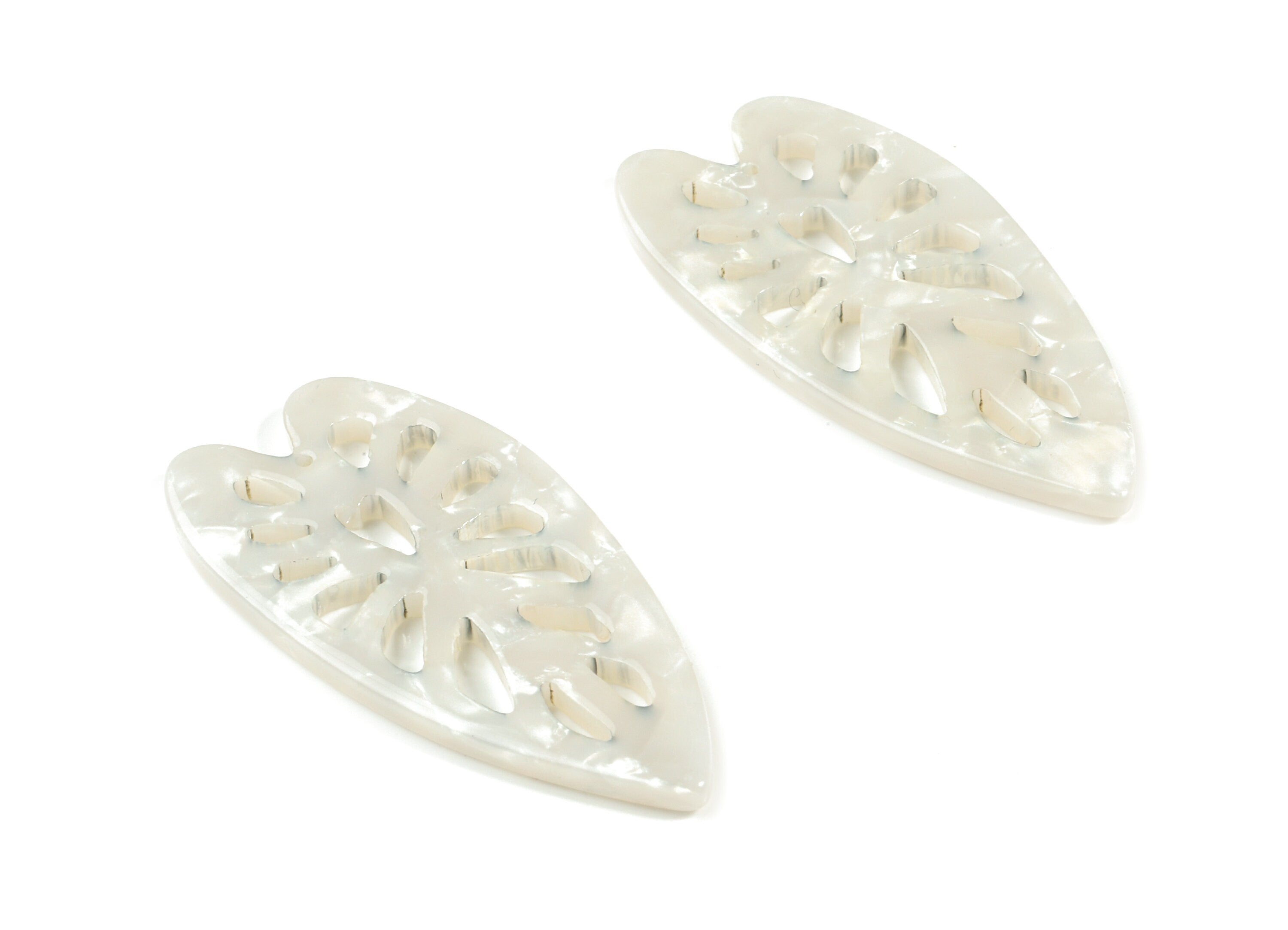Acetate Leaf Earring Charms - Leaf Pendant - Earring Finding - Jewelry Supplies - Color Code:A12 - 40.14x19.54x2.45mm - AC1833-A12 - DOMEDBAZAAR