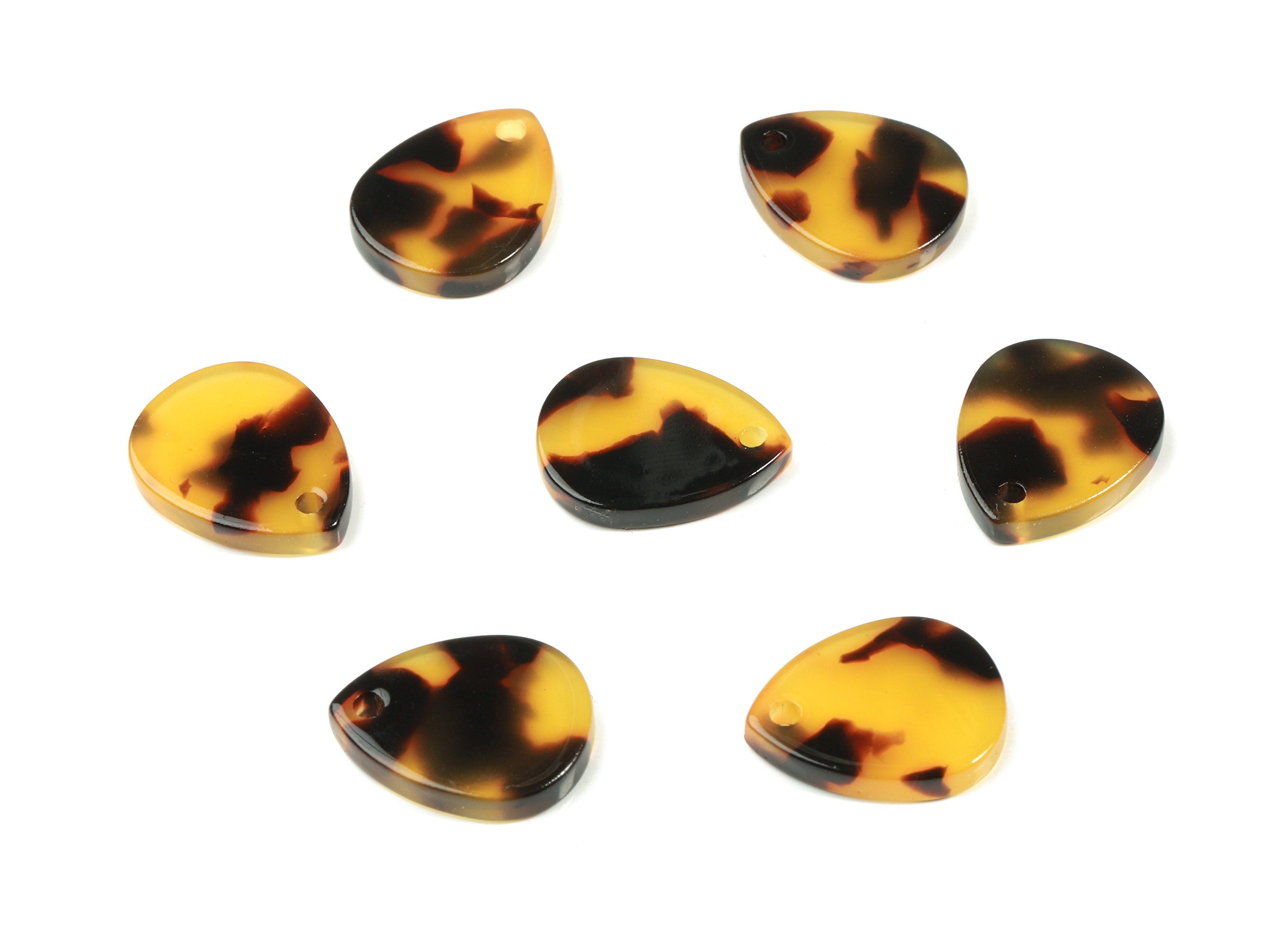 Acetate Drop Earring Charms - Tortoise Shell Drop Pendant - Jewelry Making Supplies - Color Code:A02 - 15.95x12.47x2.51mm - AC1839-A02 - DOMEDBAZAAR