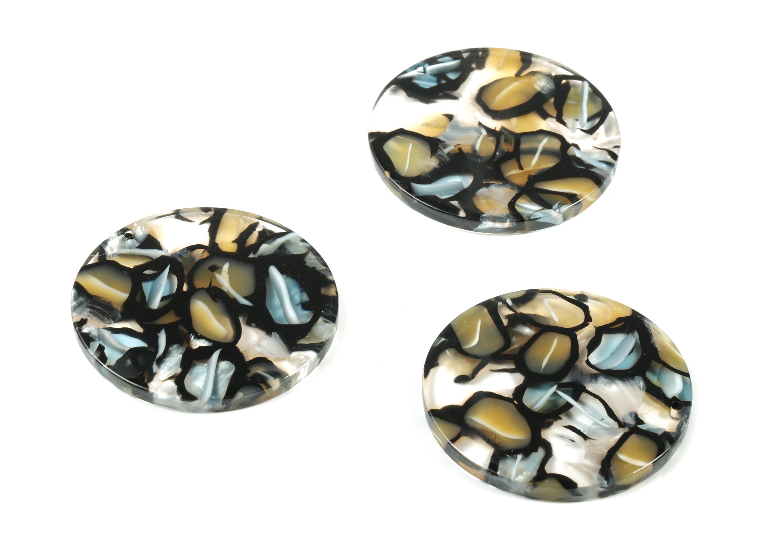 Acetate Round Earring Charms - Circle Pendant - Coin Charm - Jewelry Supplys - Color Code: A328 - 30.48x30.48x2.54mm - AC1315-A328 - DOMEDBAZAAR