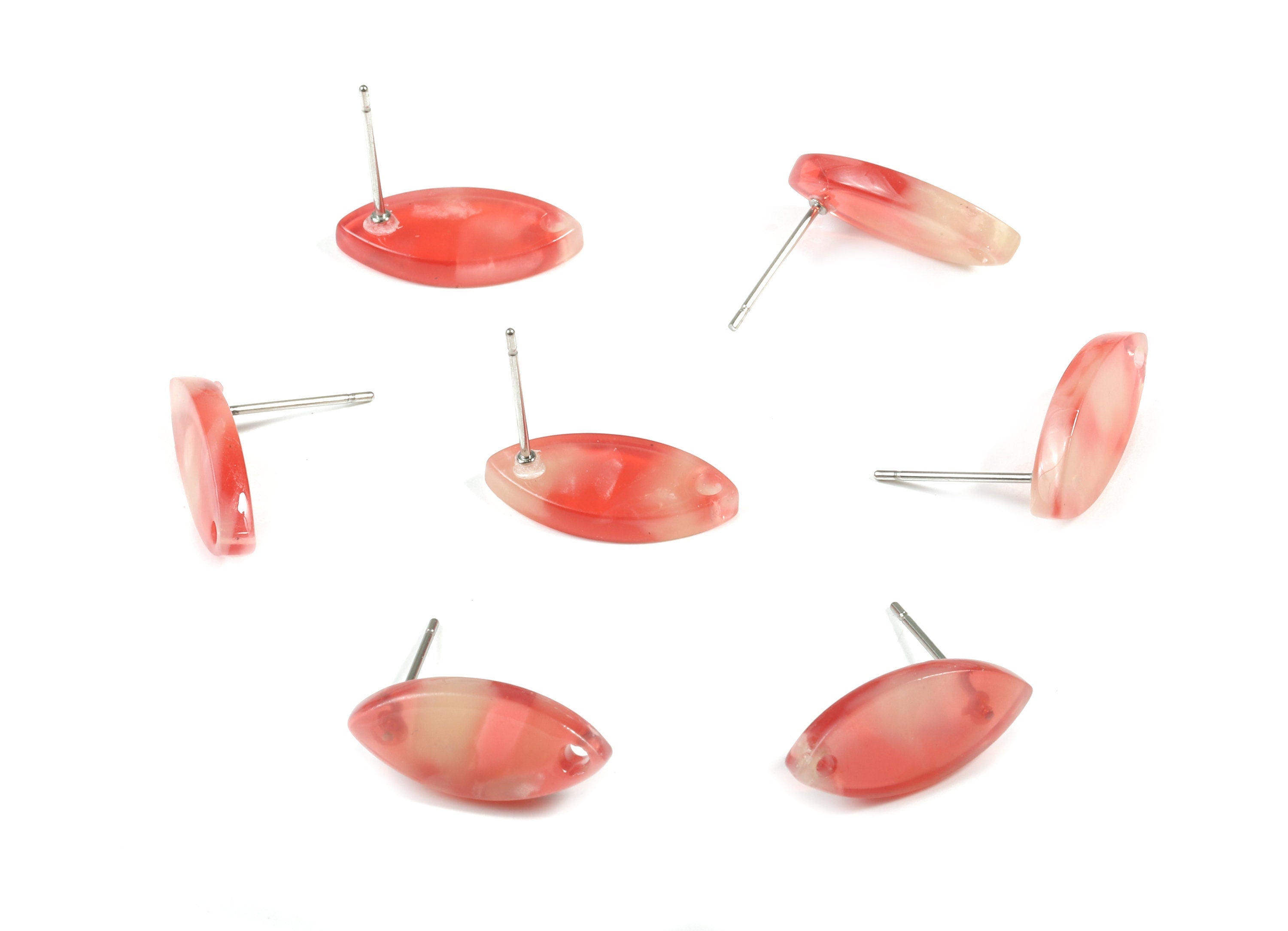 Acetate Marquise Earring Stud - Marquise Earring Post - Surgical Stud - Jewelry Supplies - Color Code: A34 - 17.08x7.94x2.59mm - AC1855-A34 - DOMEDBAZAAR