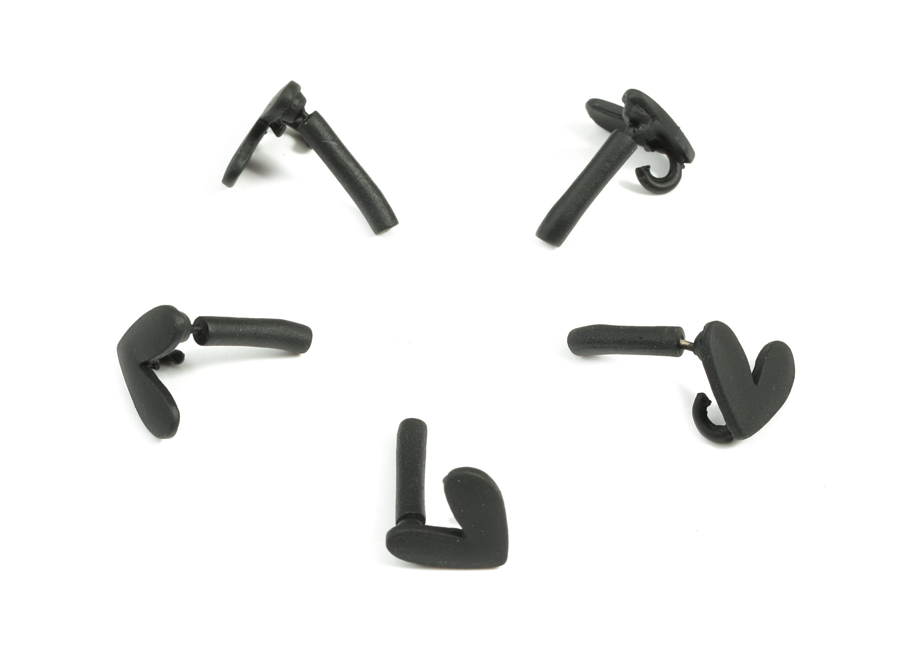 Alloy Heart Stud Earring With Loop - Zinc Alloy Heart Earring Post - Silver Stud - Matte Black Tone Plated - 11.29x9.25x1.34mm - ZZ1607 - DOMEDBAZAAR