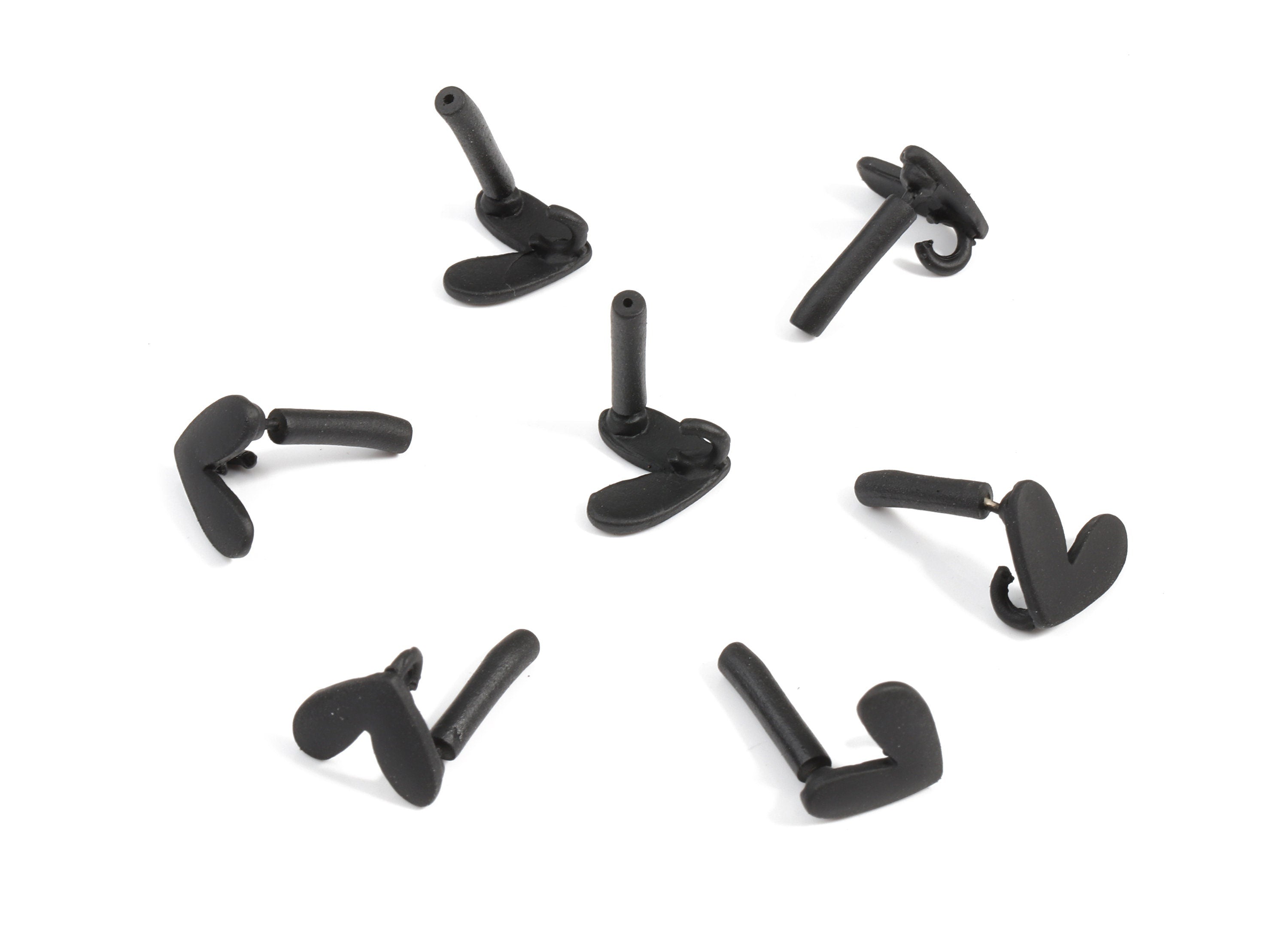 Alloy Heart Stud Earring With Loop - Zinc Alloy Heart Earring Post - Silver Stud - Matte Black Tone Plated - 11.29x9.25x1.34mm - ZZ1607 - DOMEDBAZAAR