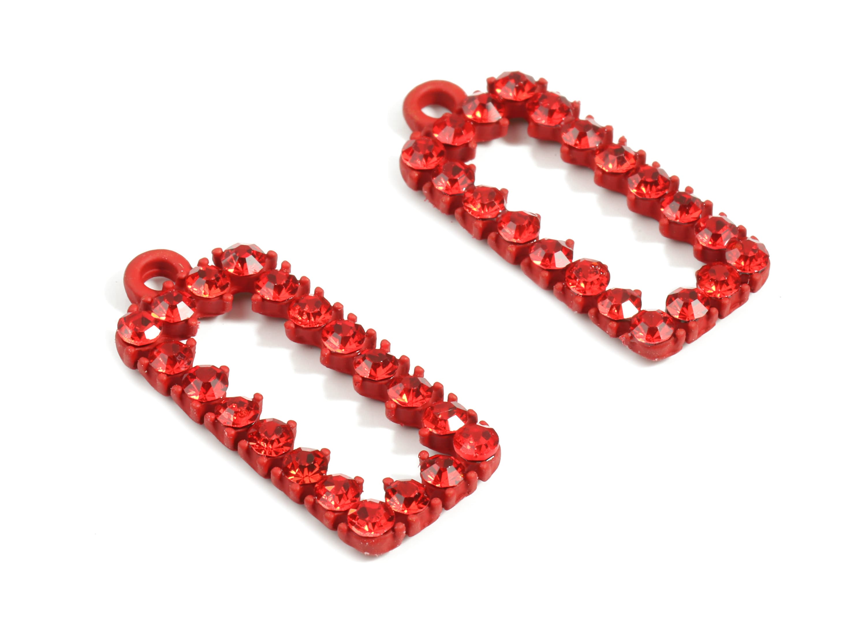 Alloy Rectangle Earring Charms With Glasses - Zinc Alloy Rectangle Pendant - Matte Red Tone Plated - 27.75x12.67x3.1mm - ZZ1629 - DOMEDBAZAAR