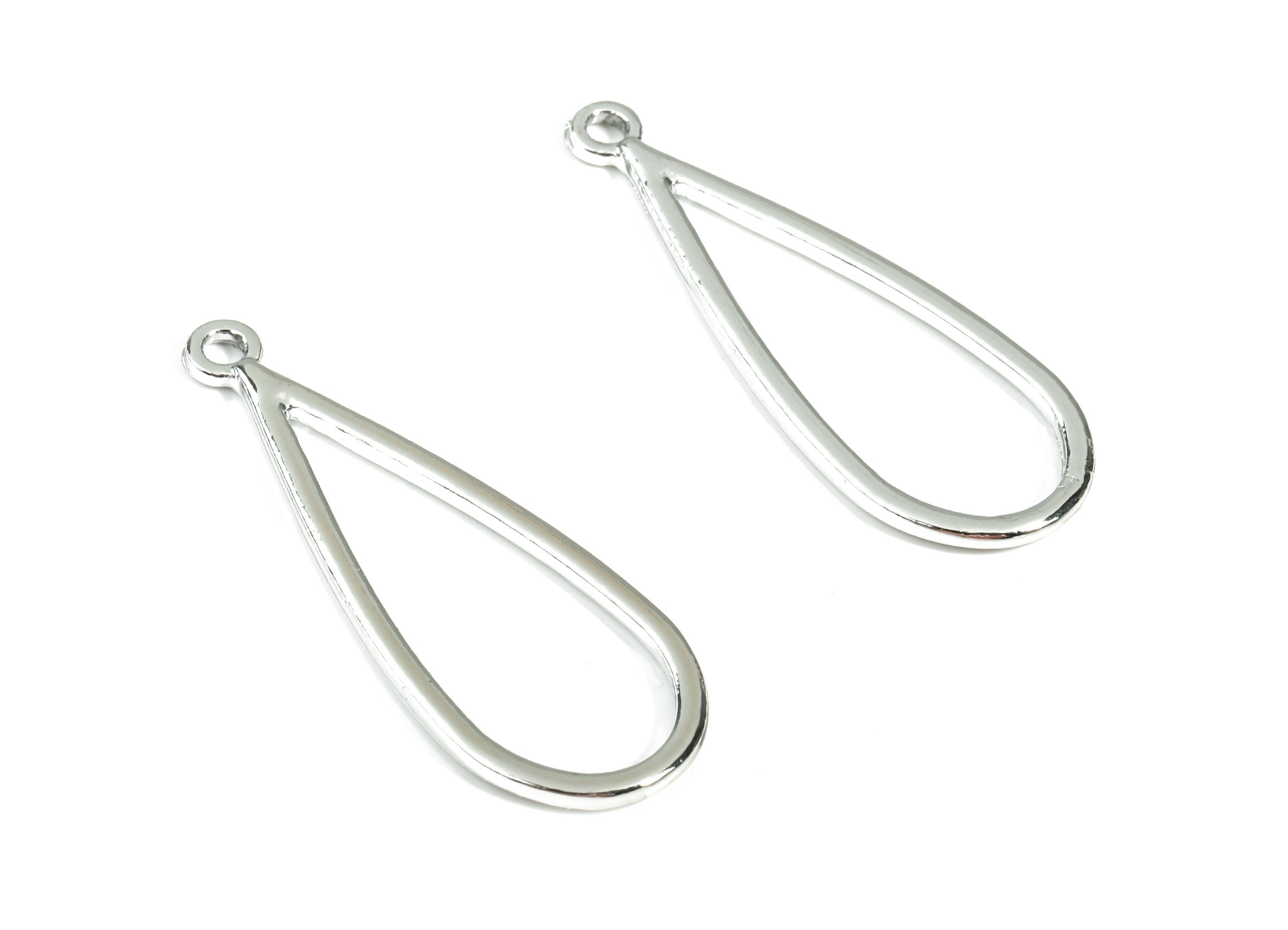 Alloy Drop Earring Charms - Zinc Alloy Drop Pendant - Silver Tone Plated - Earring Findings - Jewelry Supplies - 42.66x15.64x1.93mm - ZZ1674 - DOMEDBAZAAR