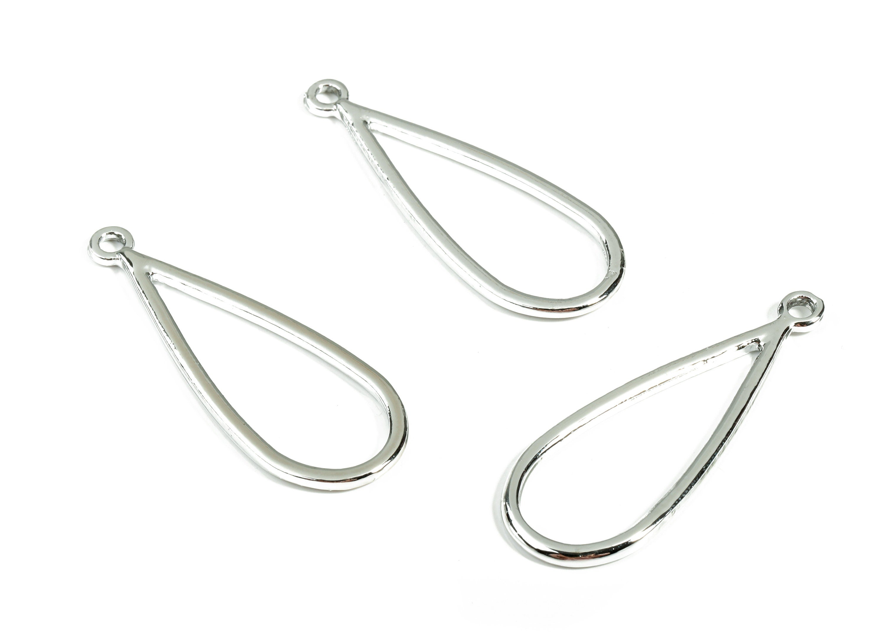 Alloy Drop Earring Charms - Zinc Alloy Drop Pendant - Silver Tone Plated - Earring Findings - Jewelry Supplies - 42.66x15.64x1.93mm - ZZ1674 - DOMEDBAZAAR
