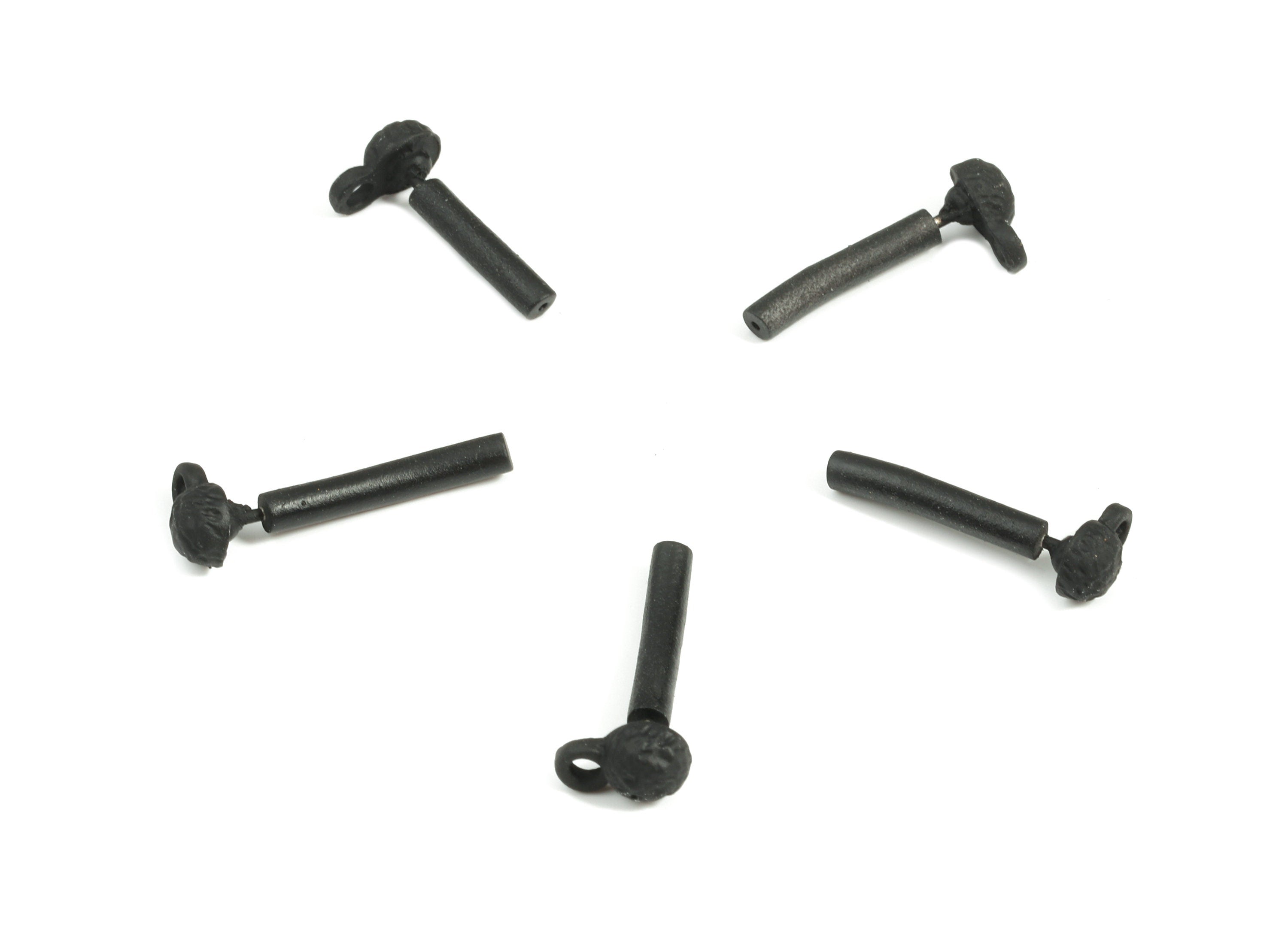 Alloy Mini Ball Stud Earring With Loop - Zinc Alloy Patterned Ball Earring Post - Matte Black Tone Plated - 7.61x4.7x1.3mm - ZZ1610 - DOMEDBAZAAR