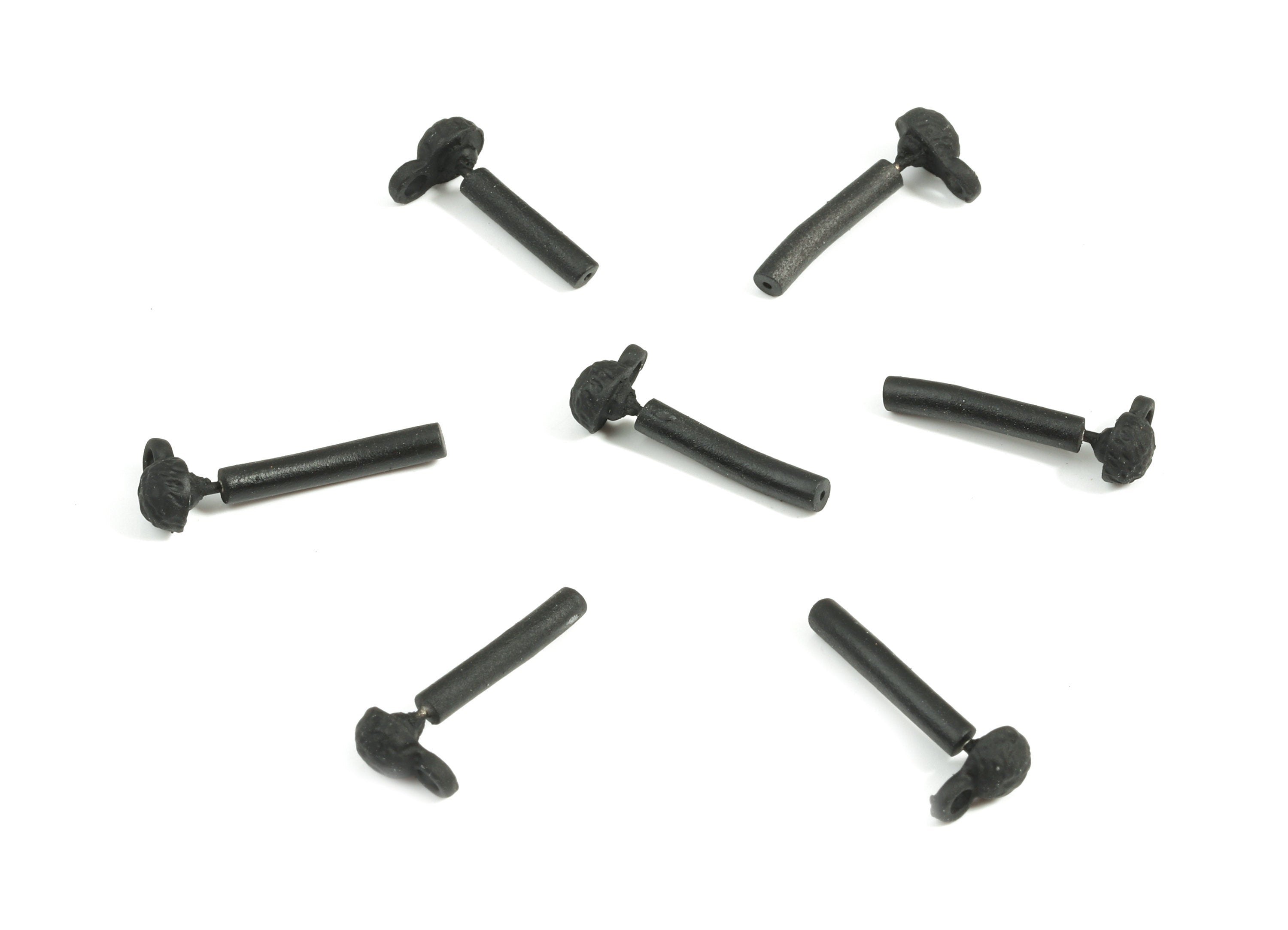 Alloy Mini Ball Stud Earring With Loop - Zinc Alloy Patterned Ball Earring Post - Matte Black Tone Plated - 7.61x4.7x1.3mm - ZZ1610 - DOMEDBAZAAR