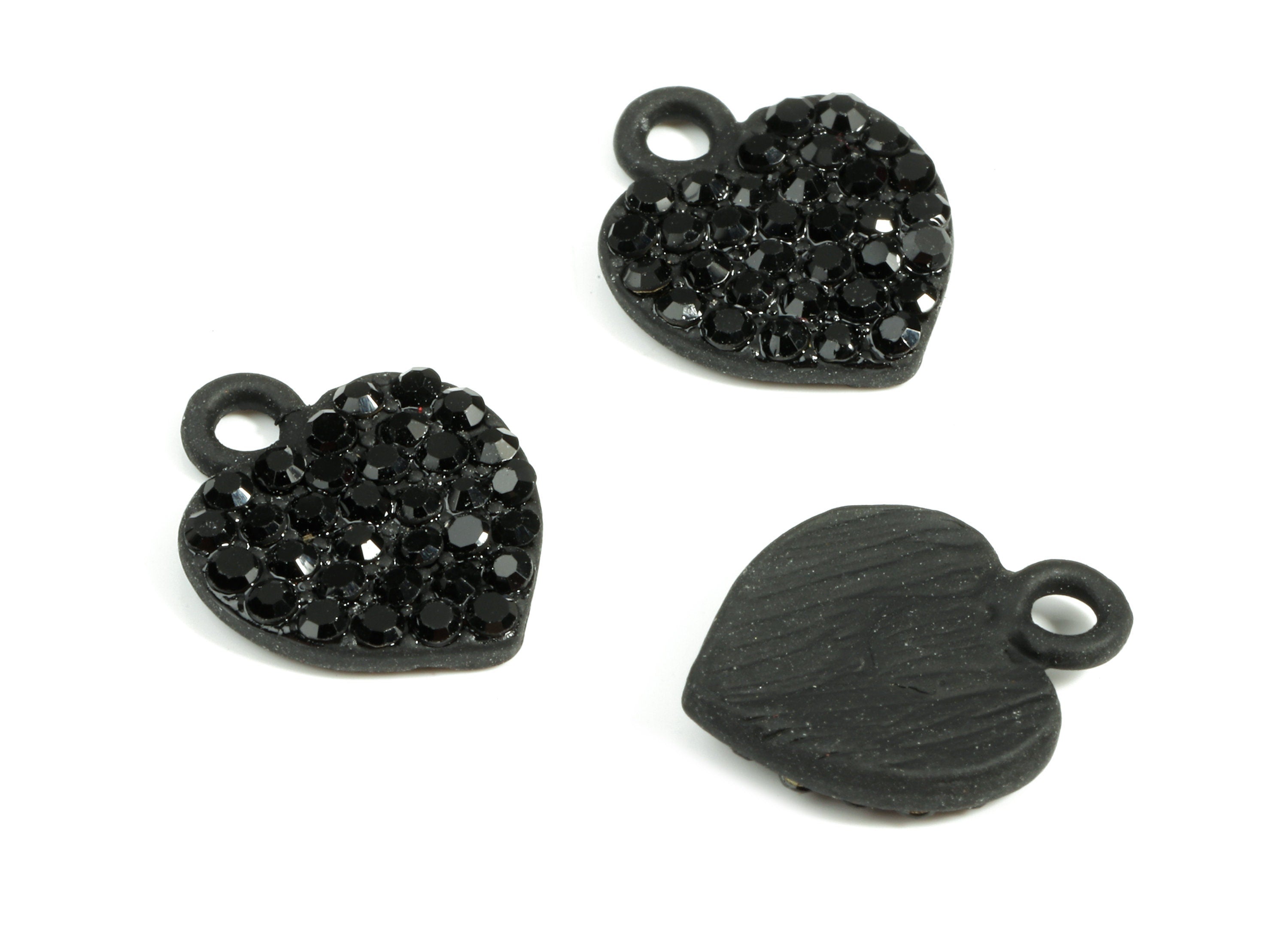 Alloy Heart Earring Charms With Glasses - Zinc Alloy Heart Pendant - Matte Black Tone Plated - Jewelry Supplies - 14.75x11.67x2.3mm - ZZ1648 - DOMEDBAZAAR