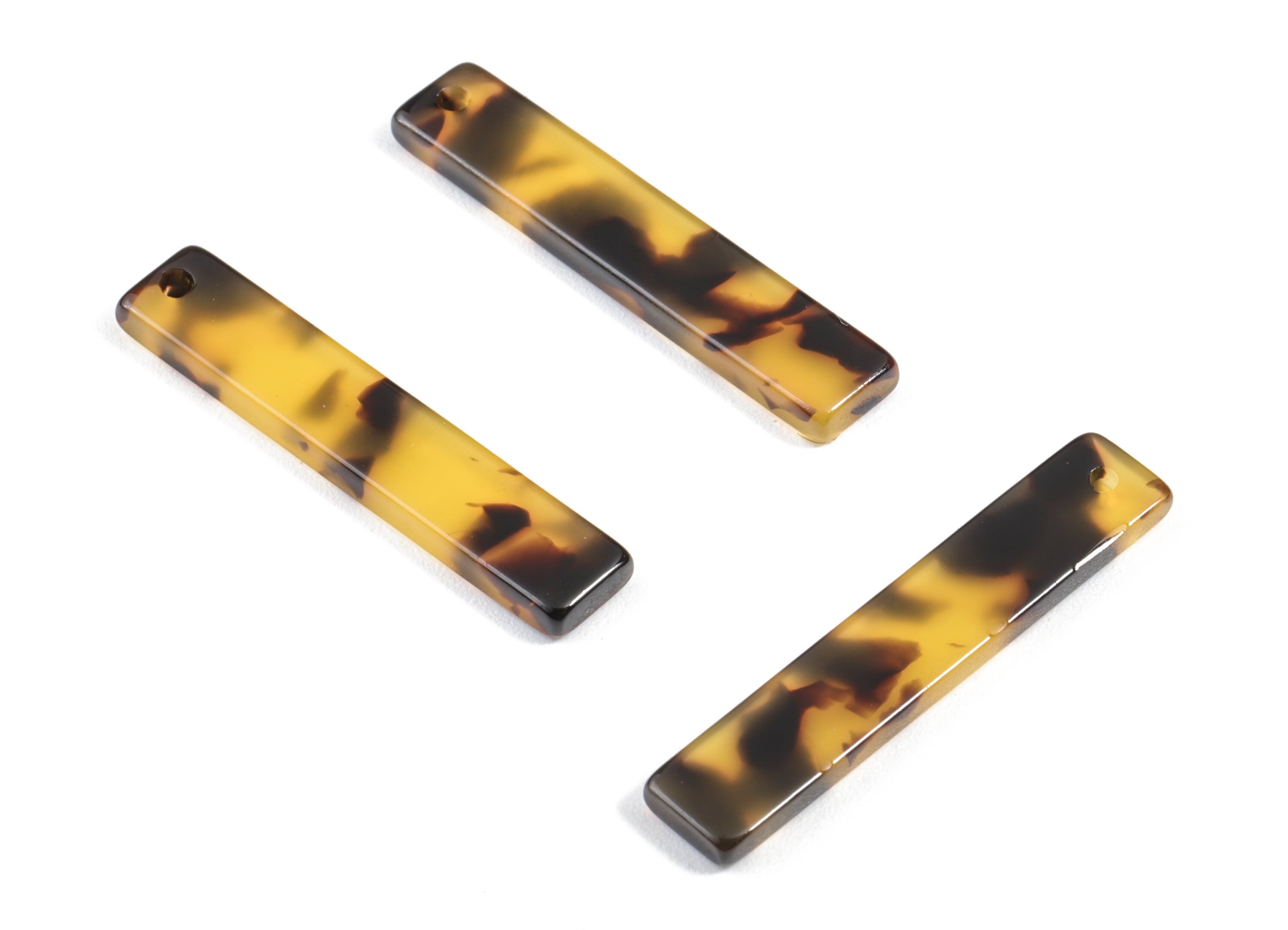 Acetate Stick & Bar Charms - Tortoise Shell Earrings - Stick Earrings and Pendant - Jewelry Supplies - Color Code: A02 - 34x7mm - AC1026F - DOMEDBAZAAR