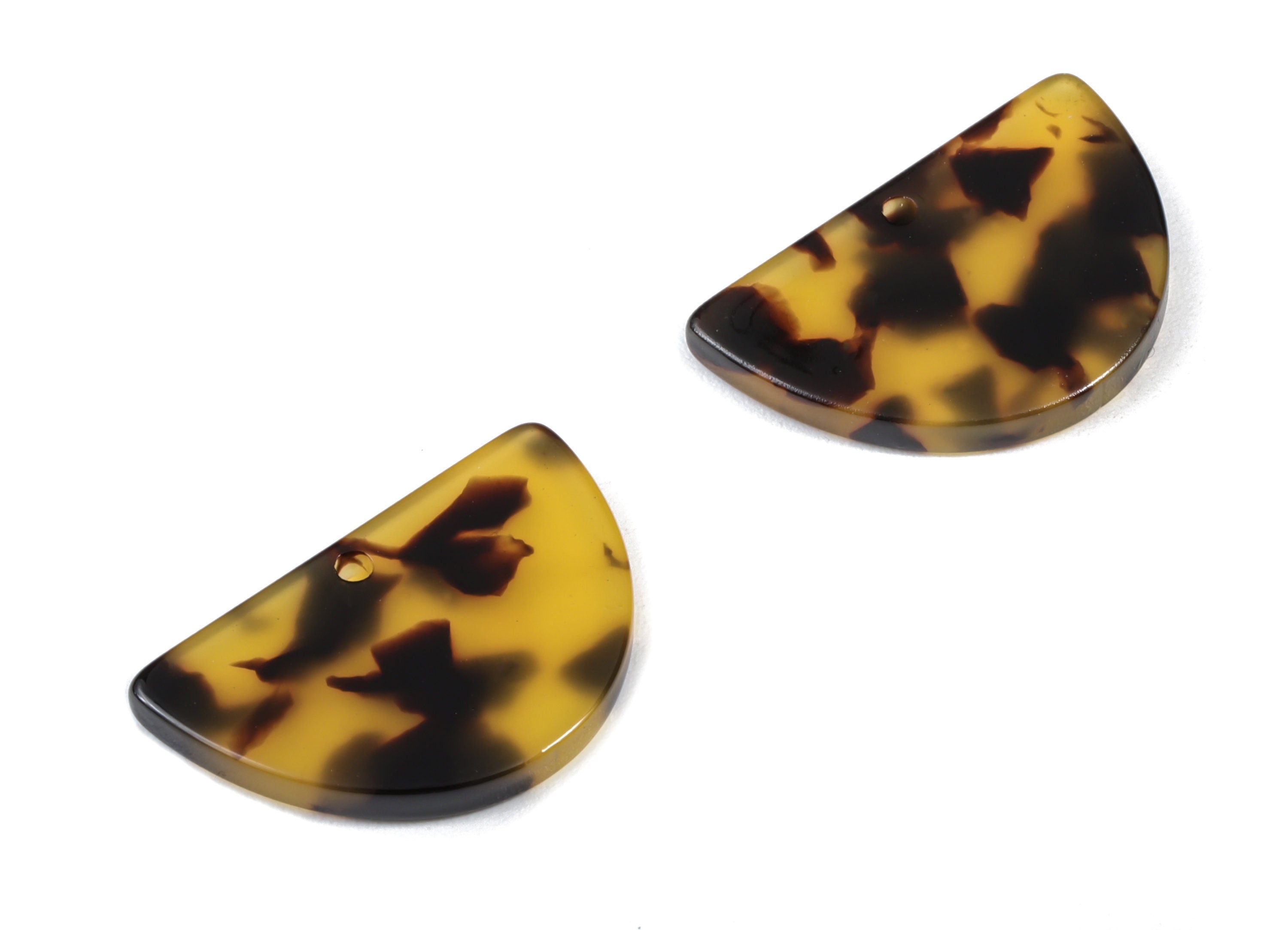 Acetate D Charms - Tortoise Shell Earrings - Domed Pendant - Jewelry Making Supplies - Color Code: A02 - 17x25x2.5mm - AC1058D - DOMEDBAZAAR