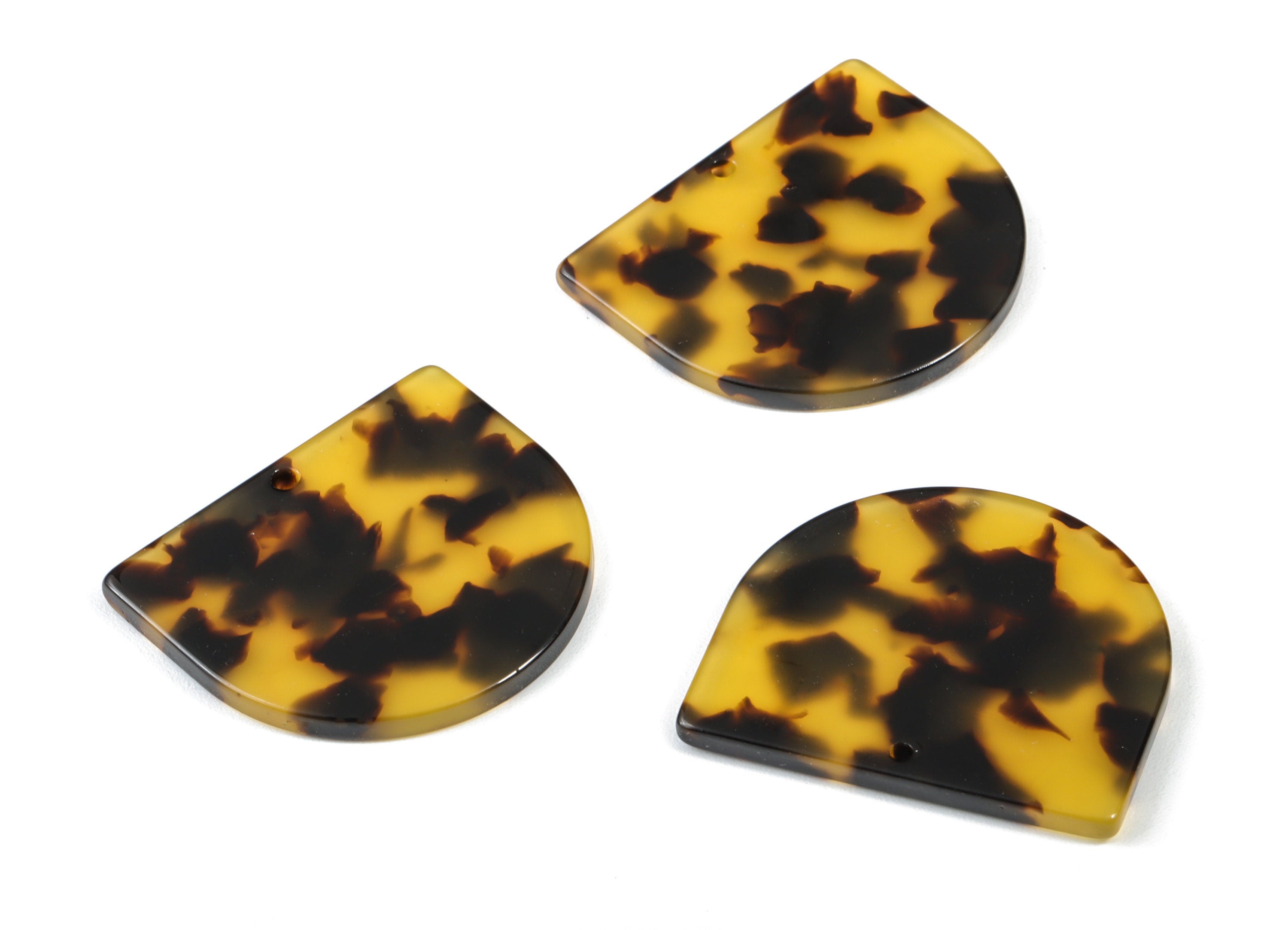 Acetate Acrylic Earring Charms One Hole -  D Shaped Pendant - Color Code: A02 - 29.5x34.3x2.48mm - AC1094A - DOMEDBAZAAR