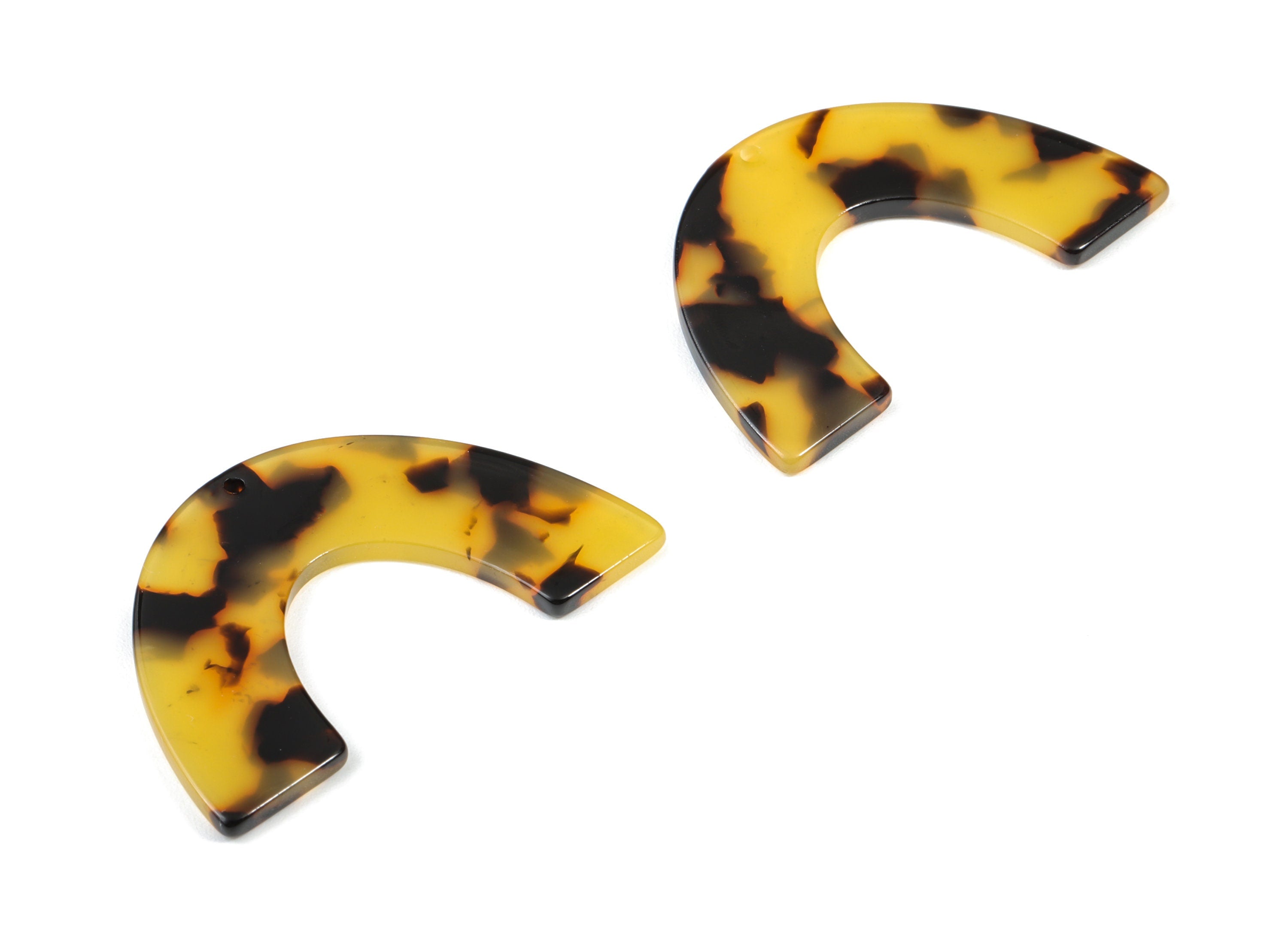 Acetate Large Arch Earring Charms One Hole - Semi Oval & U Shaped Pendant - Color Code: A02 - 30.5x48.2x2.51mm - AC1095A - DOMEDBAZAAR