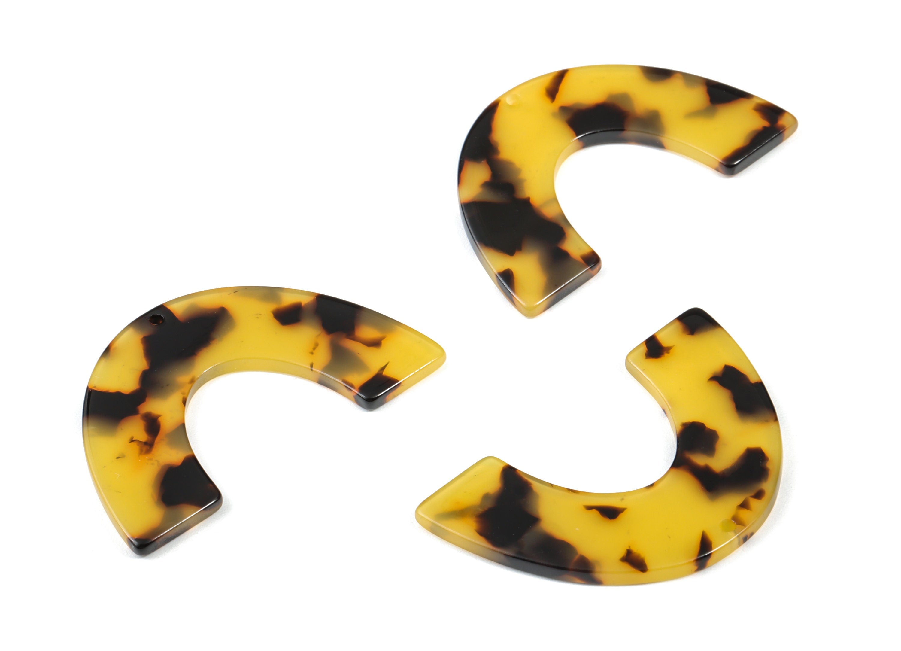 Acetate Large Arch Earring Charms One Hole - Semi Oval & U Shaped Pendant - Color Code: A02 - 30.5x48.2x2.51mm - AC1095A - DOMEDBAZAAR