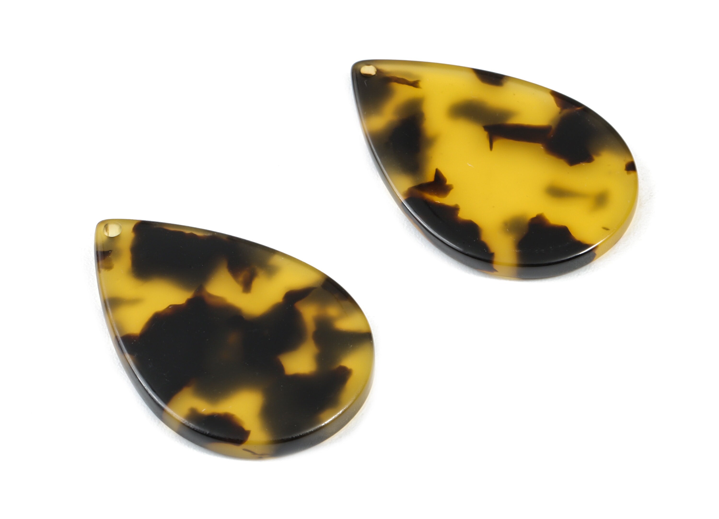 Acetate Drop Charms - Tortoise Shell Earrings - Drop Pendant - Jewelry Making Supplies - Color Code:A02 - 30.5x21x2.6mm - AC1127Y - DOMEDBAZAAR