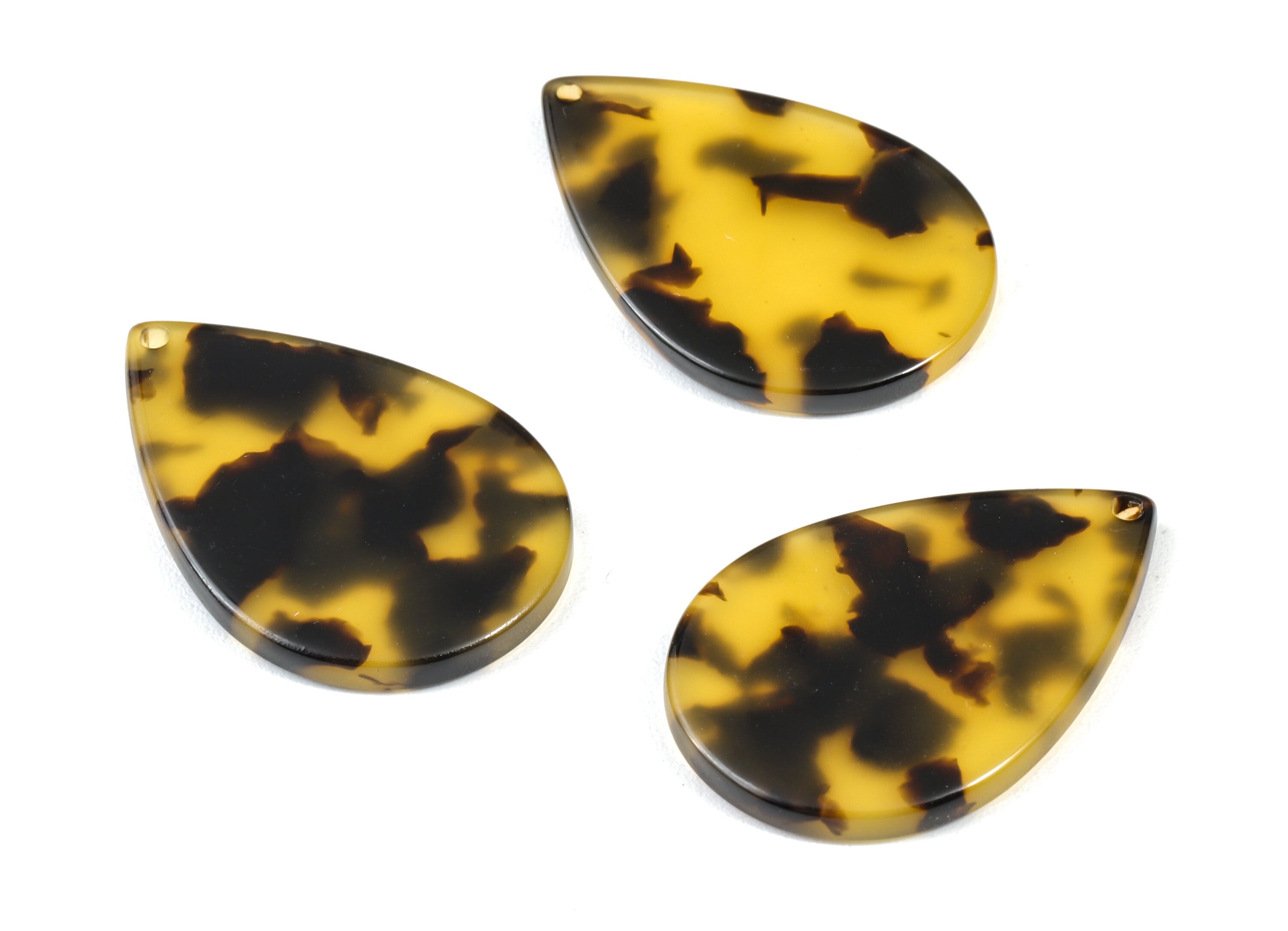 Acetate Drop Charms - Tortoise Shell Earrings - Drop Pendant - Jewelry Making Supplies - Color Code:A02 - 30.5x21x2.6mm - AC1127Y - DOMEDBAZAAR
