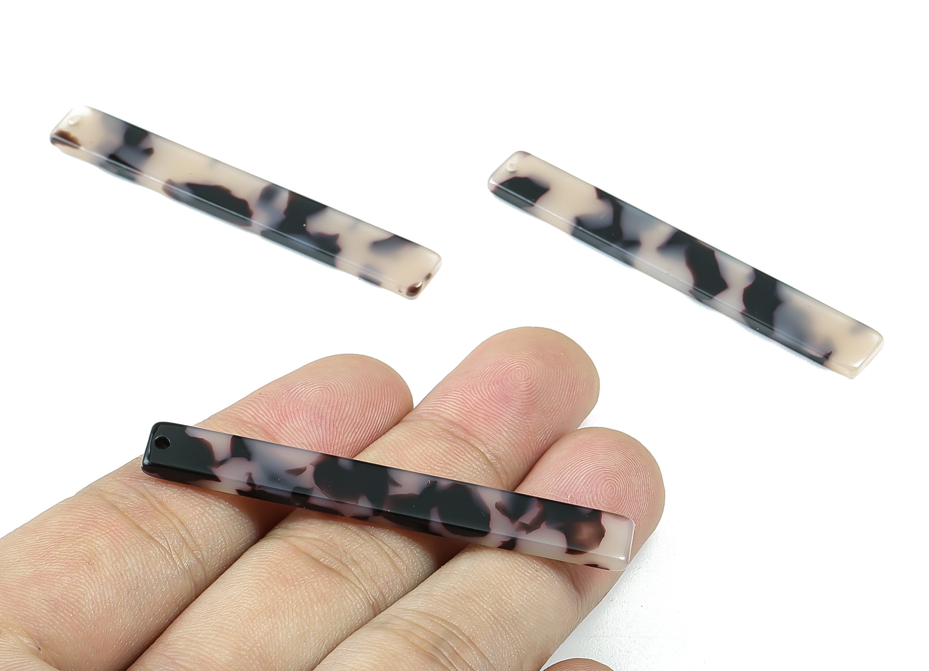 Acetate Stick & Bar Charms - Blonde Tortoise Shell Earrings - Stick Earrings and Pendant - Color Code: A06 - 59x7x2.5mm - AC1049B - DOMEDBAZAAR