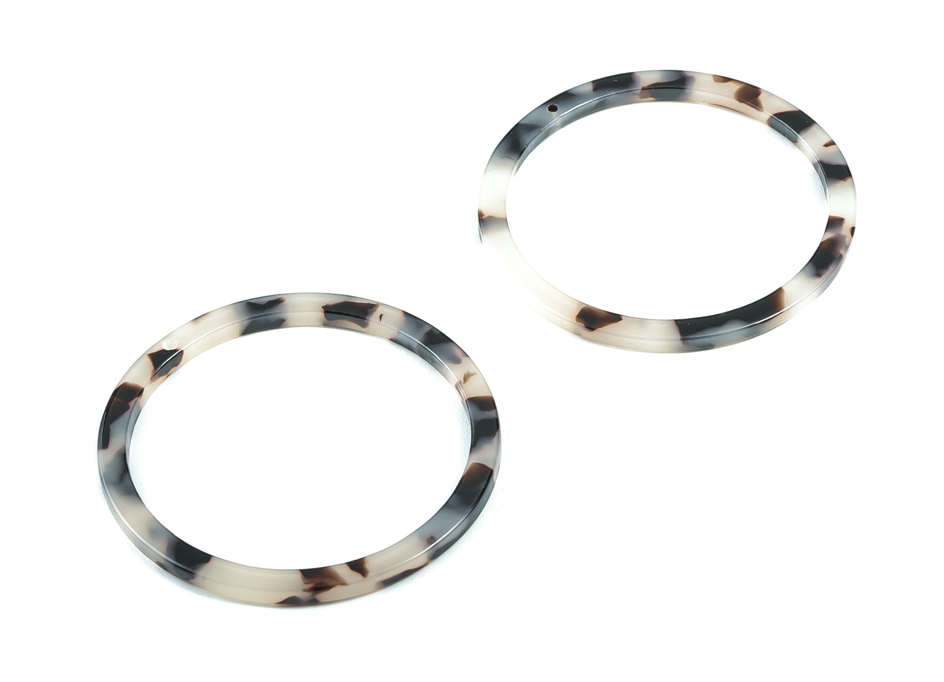 Acetate Acrylic Hoop Earring Charms - Circle Pendant - Earring Findings - Jewelry Supplies - Color Code: A06 - 44.3x44.3x2.7mm - AC1126B - DOMEDBAZAAR