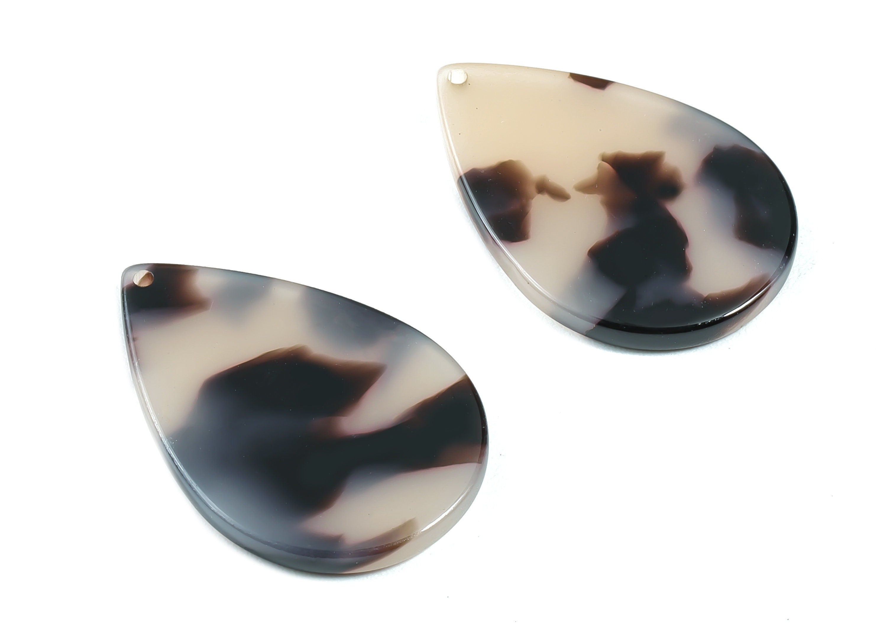 Acetate Drop Charms - Blonde Tortoise Shell Earrings - Drop Pendant - Color Code: A06 - 30.5x21x2.6mm - AC1127C - DOMEDBAZAAR