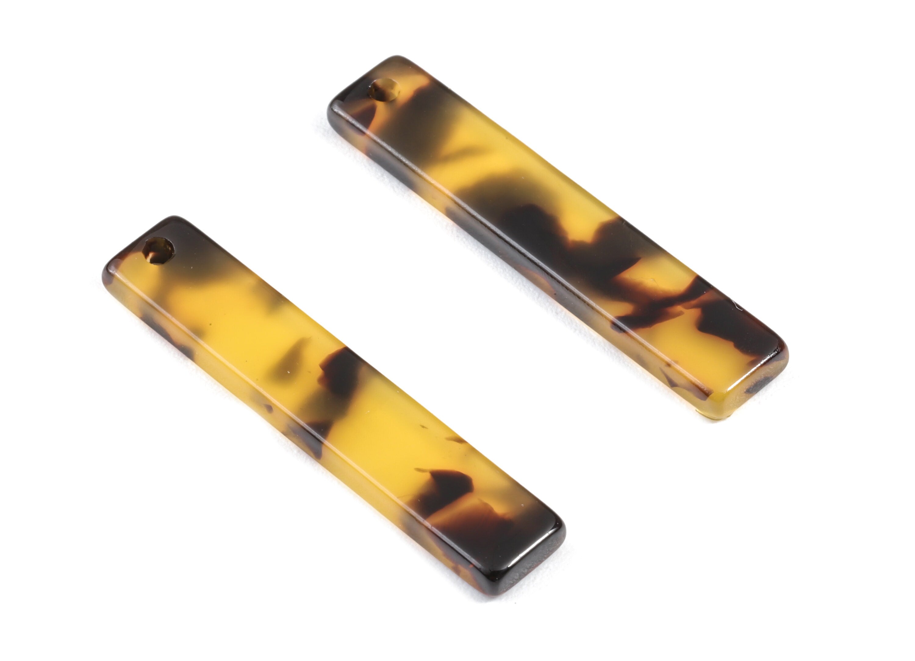 Acetate Stick & Bar Charms - Tortoise Shell Earrings - Stick Earrings and Pendant - Jewelry Supplies - Color Code: A02 - 34x7mm - AC1026F - DOMEDBAZAAR