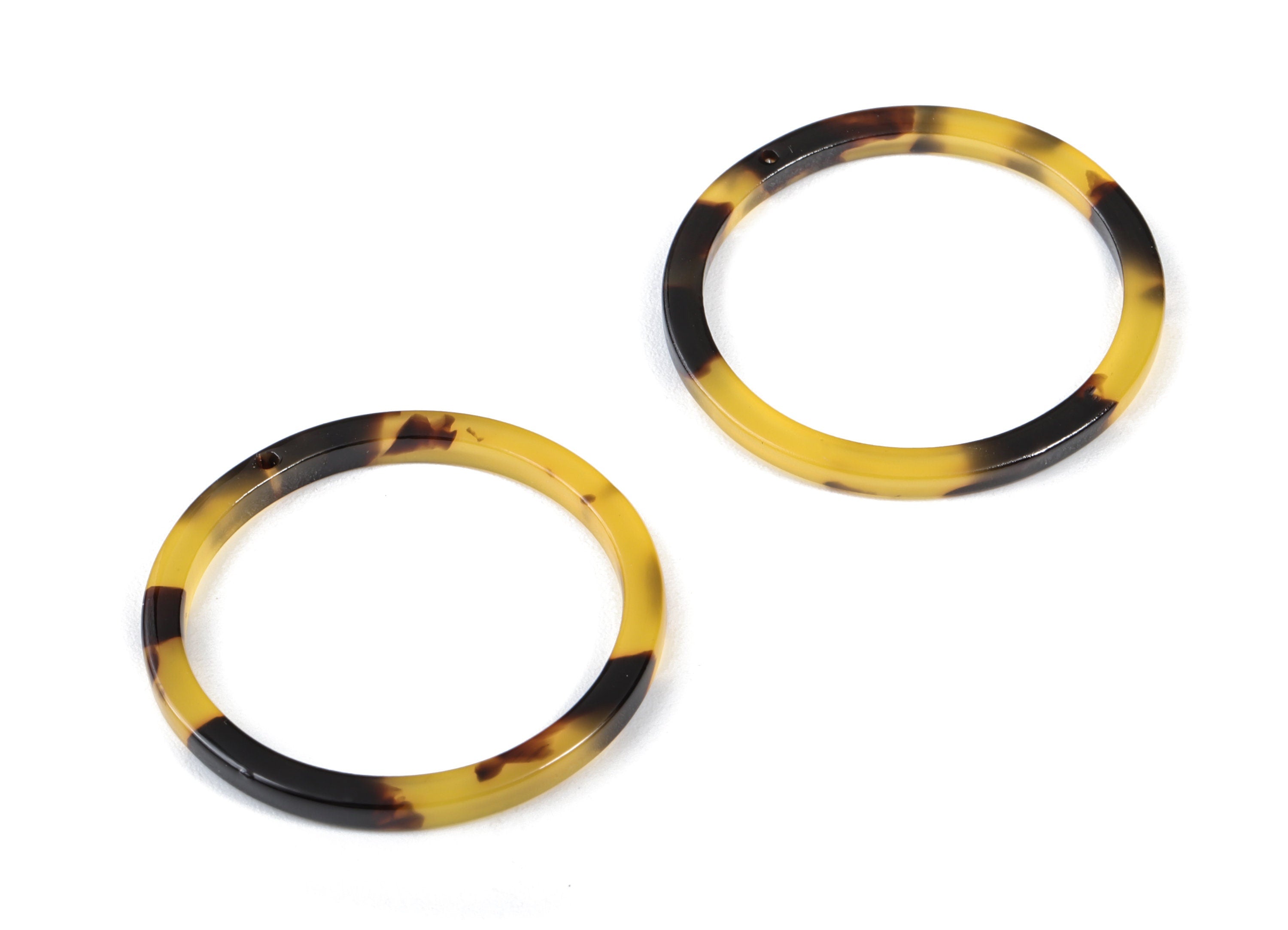 Acetate Circle Charms - Tortoise Shell Earrings - Circle Earrings & Pendant - Jewelry Making Supplies - Color Code: A02 - 32x2.5mm - AC1043C - DOMEDBAZAAR