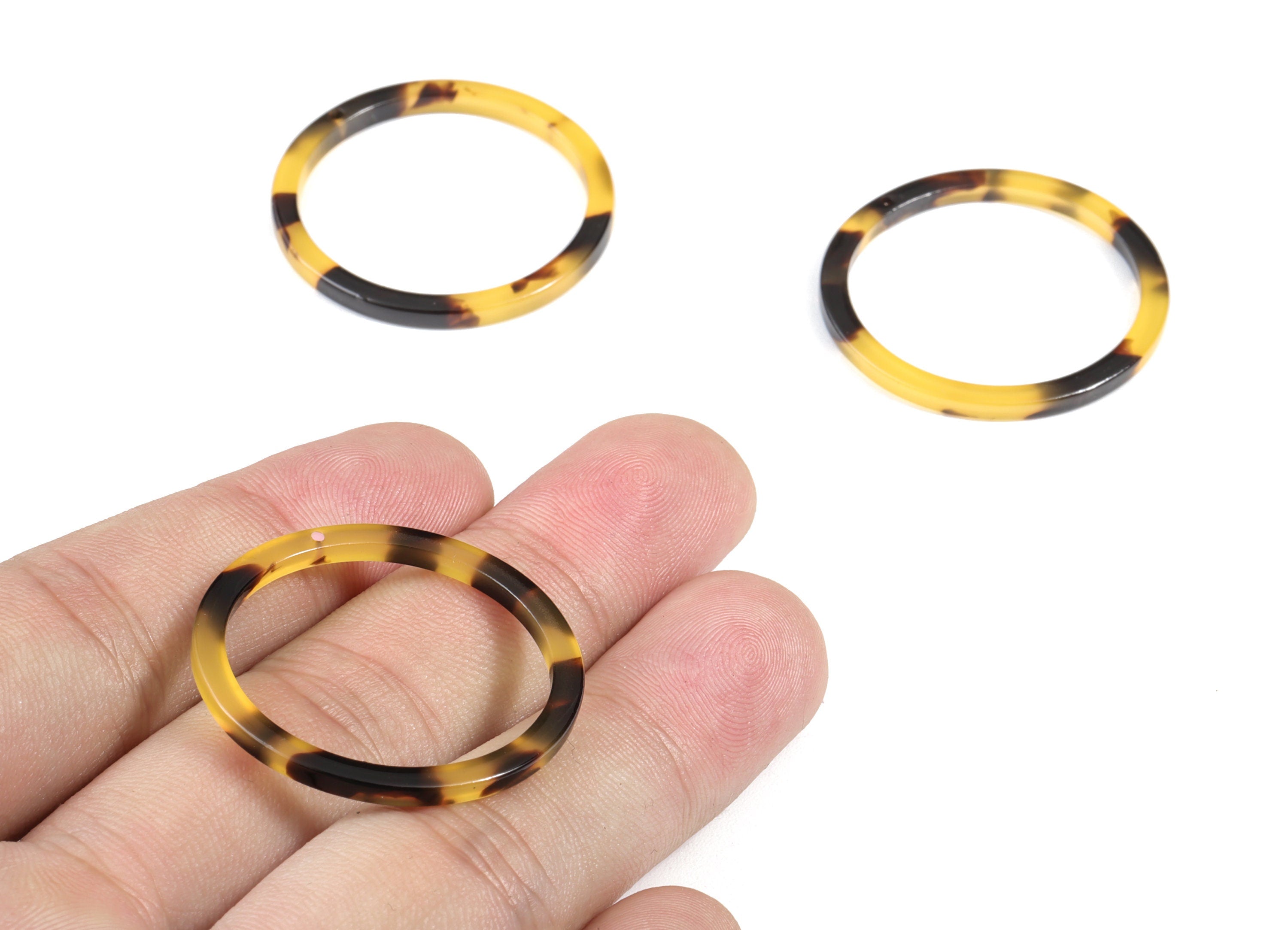 Acetate Circle Charms - Tortoise Shell Earrings - Circle Earrings & Pendant - Jewelry Making Supplies - Color Code: A02 - 32x2.5mm - AC1043C - DOMEDBAZAAR