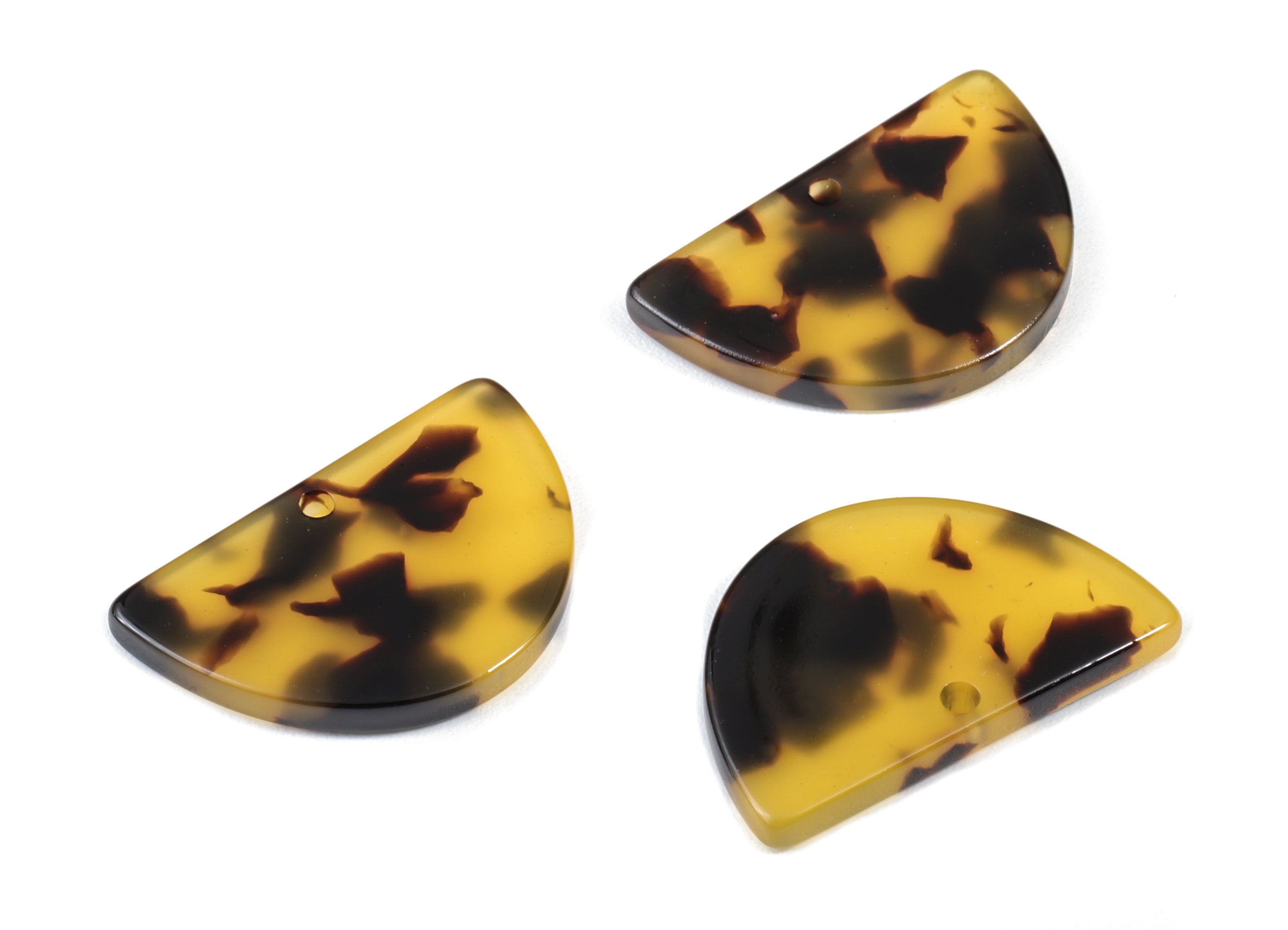 Acetate D Charms - Tortoise Shell Earrings - Domed Pendant - Jewelry Making Supplies - Color Code: A02 - 17x25x2.5mm - AC1058D - DOMEDBAZAAR