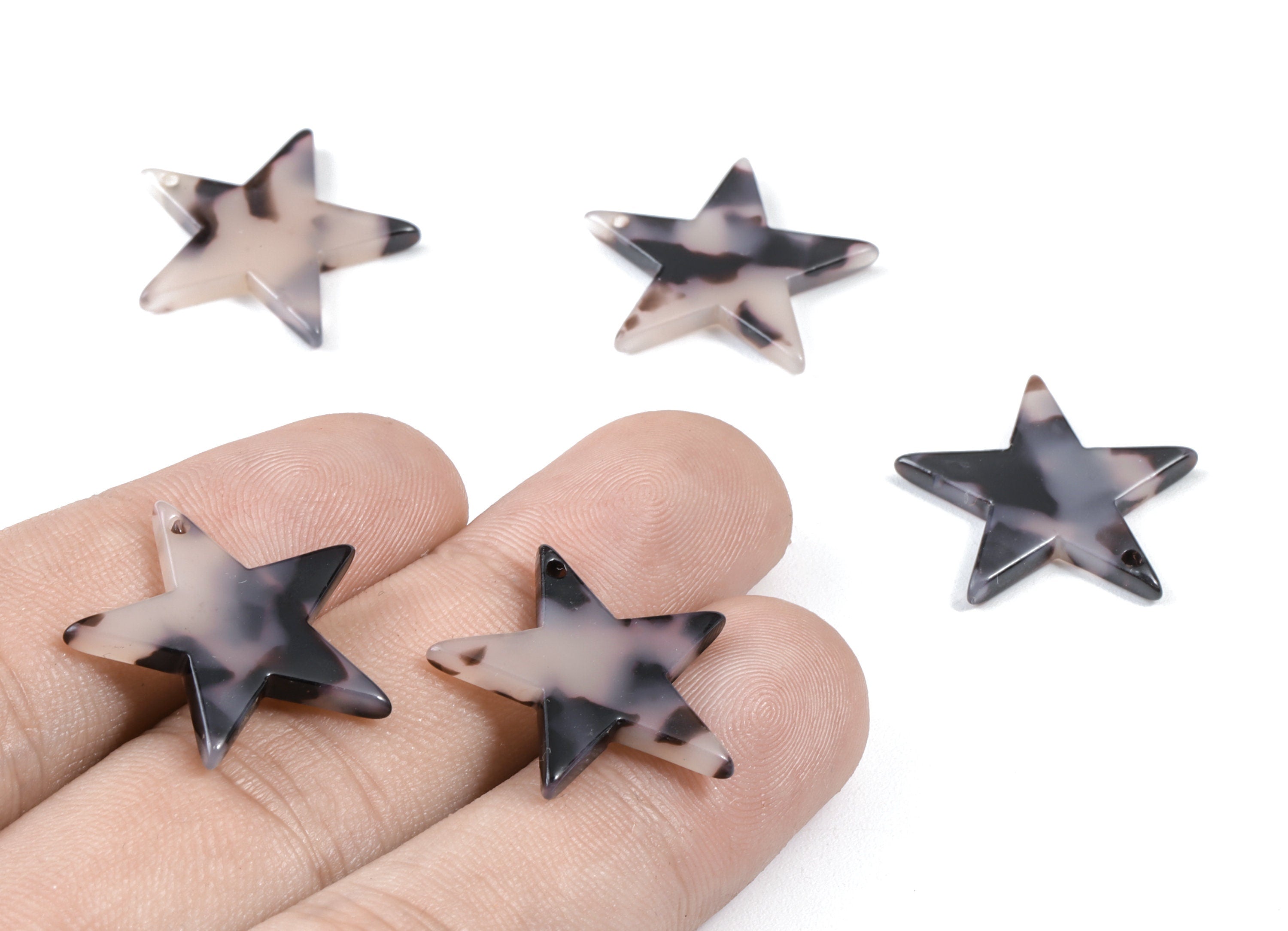 Acetate Star Charms - Blond Tortoise Shell Earrings - Star Earrings and Pendant - Jewelry Supplies - Color Code: A06 - 24x2.5mm - AC1029C - DOMEDBAZAAR