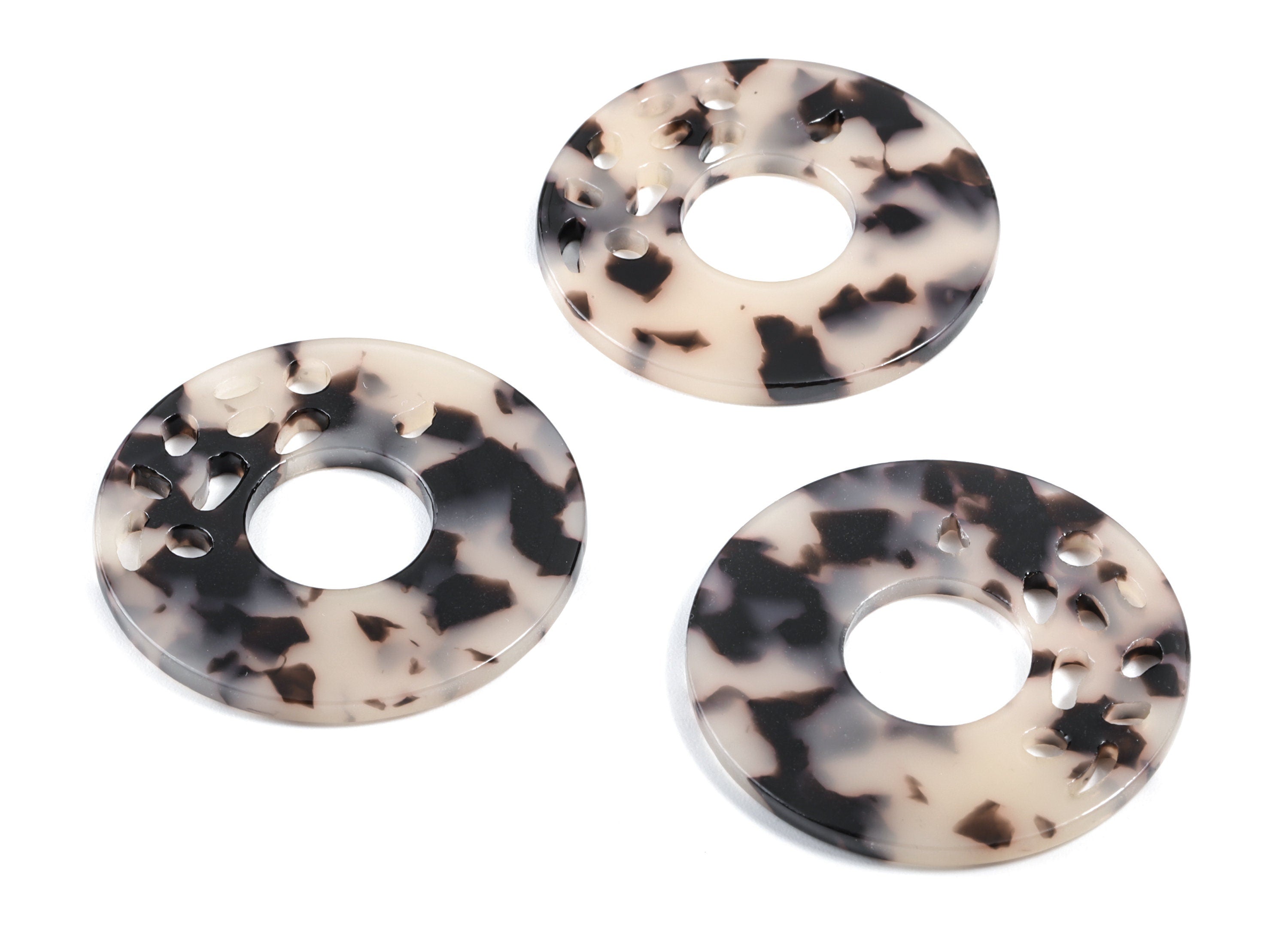 Acetate Circle Charms - Blonde Tortoise Shell Earrings - Circle Earring & Pendant - Earring Findings - Color Code: A07 - 40x2.55mm - AC1032A - DOMEDBAZAAR